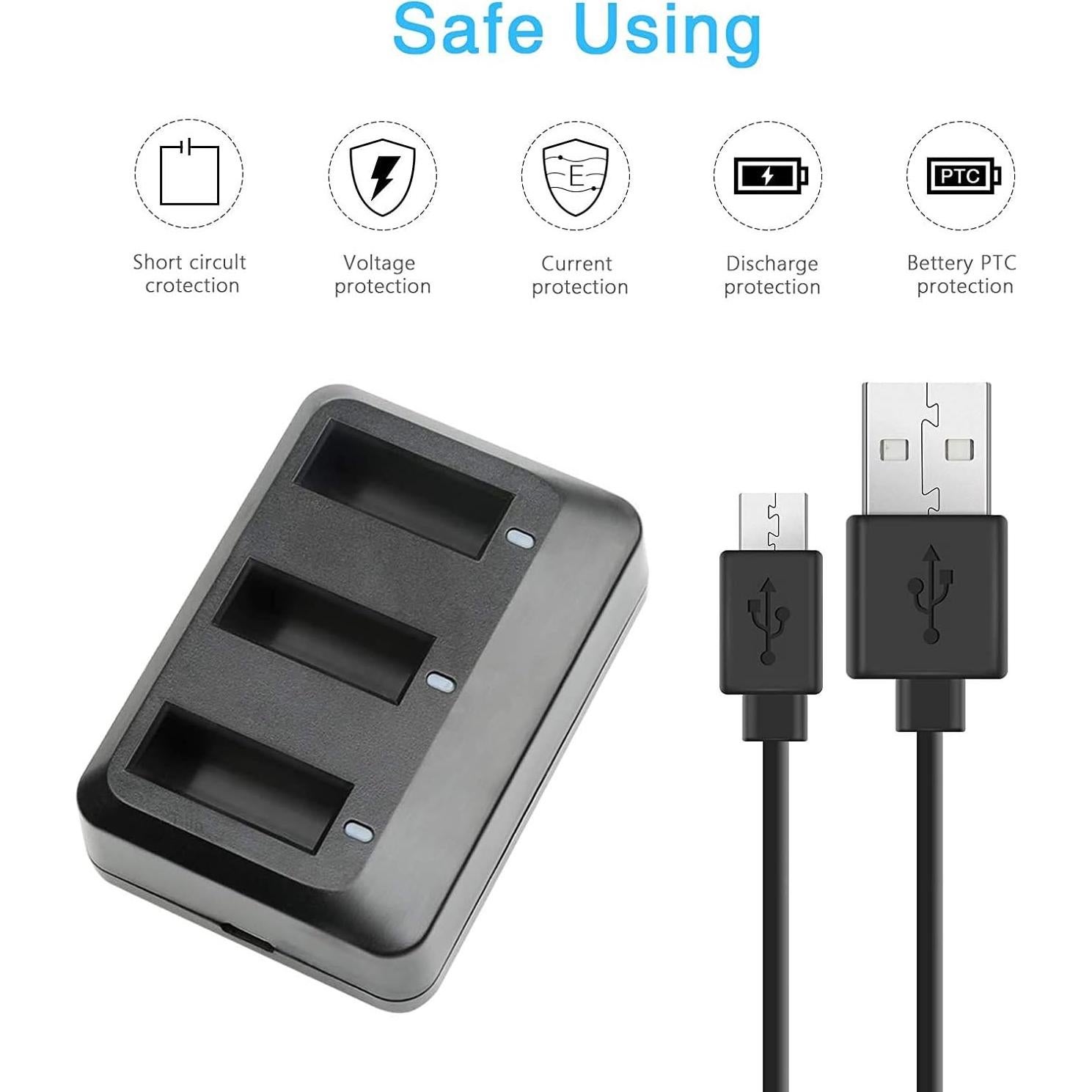 Kit Cargador Batería SHOOT 3 Pack 660mAh 3.7V Parrot MiniDrone