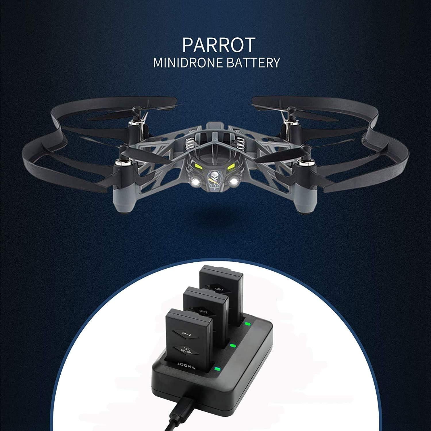 Kit Cargador Batería SHOOT 3 Pack 660mAh 3.7V Parrot MiniDrone