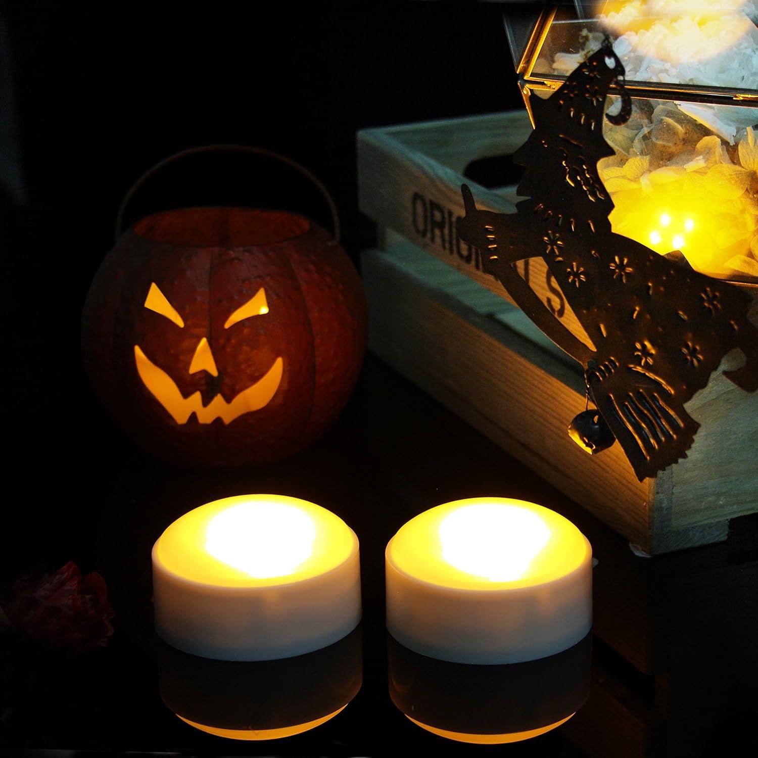 Luces LED de Calabaza Jingtech con Control Remoto y Temporizador, Paquete de 3