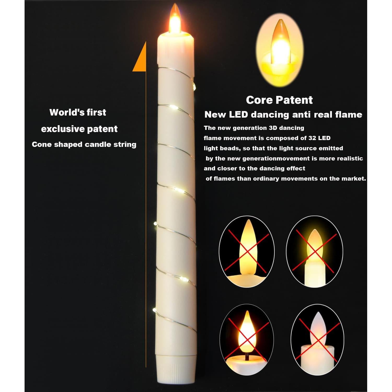 Vela LED sin llama Danip con control remoto y luz de estrellas