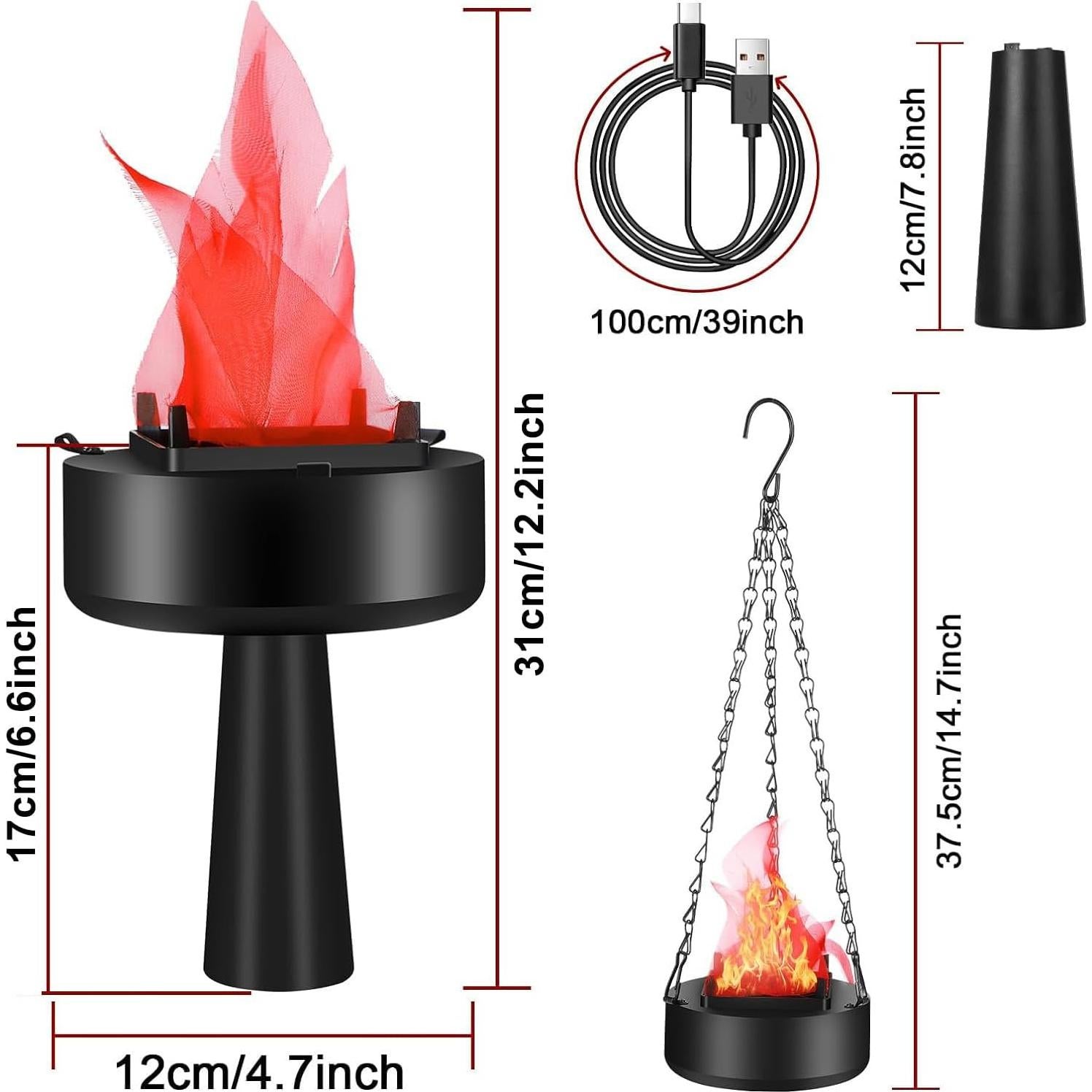 Lámpara de Llama Falsa LED Recargable USB Dolodomy 3D