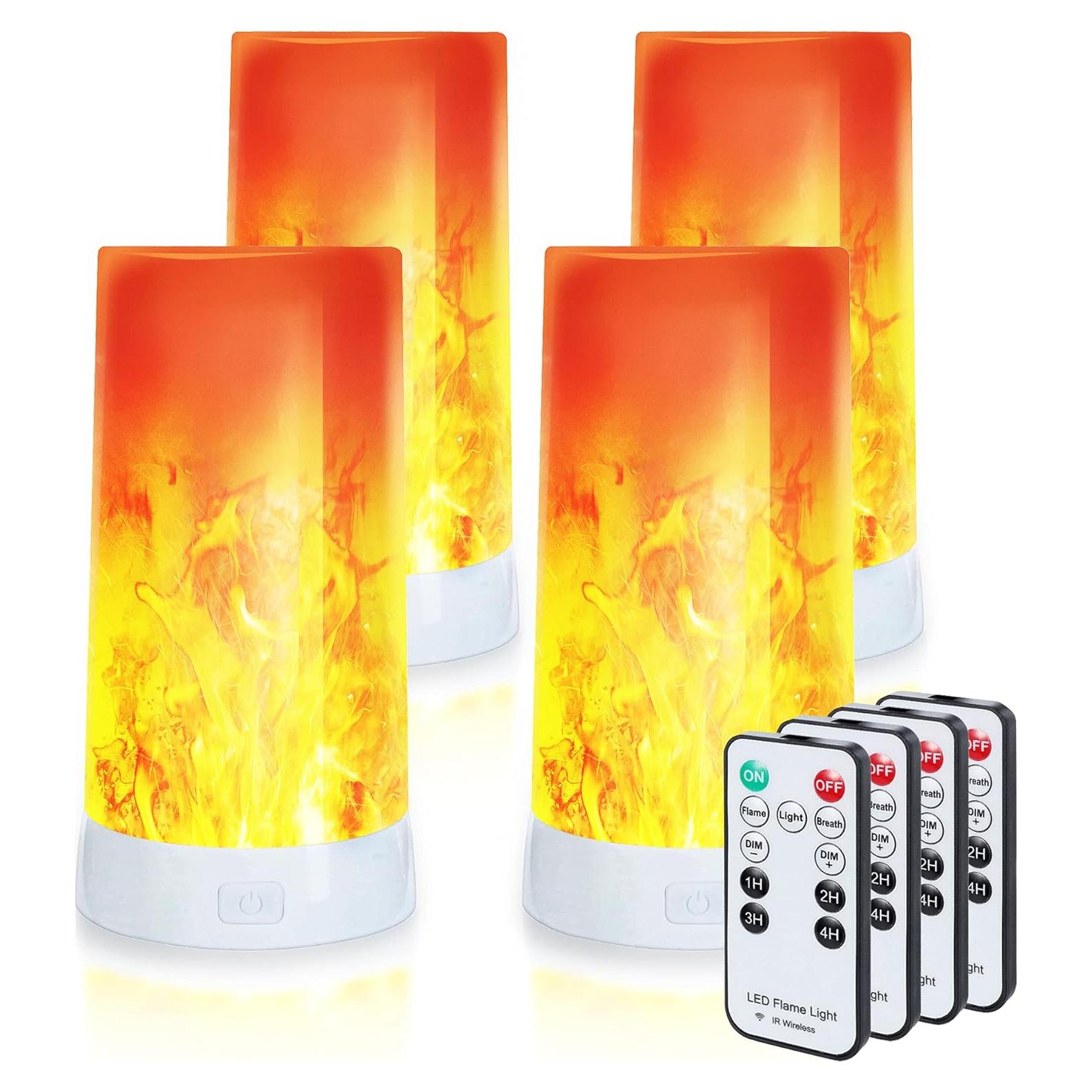 Lámpara LED Efecto Llama Kitmose Recargable USB 4 Modos