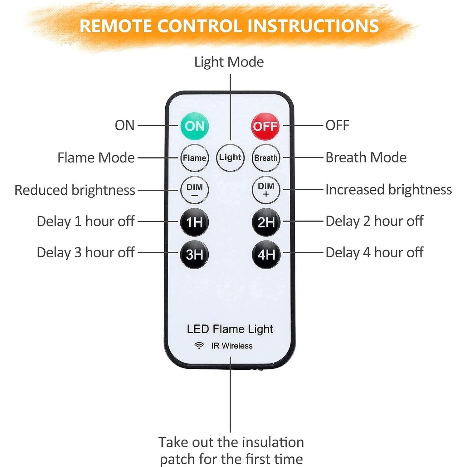 Lámpara LED Efecto Llama Kitmose Recargable USB 4 Modos