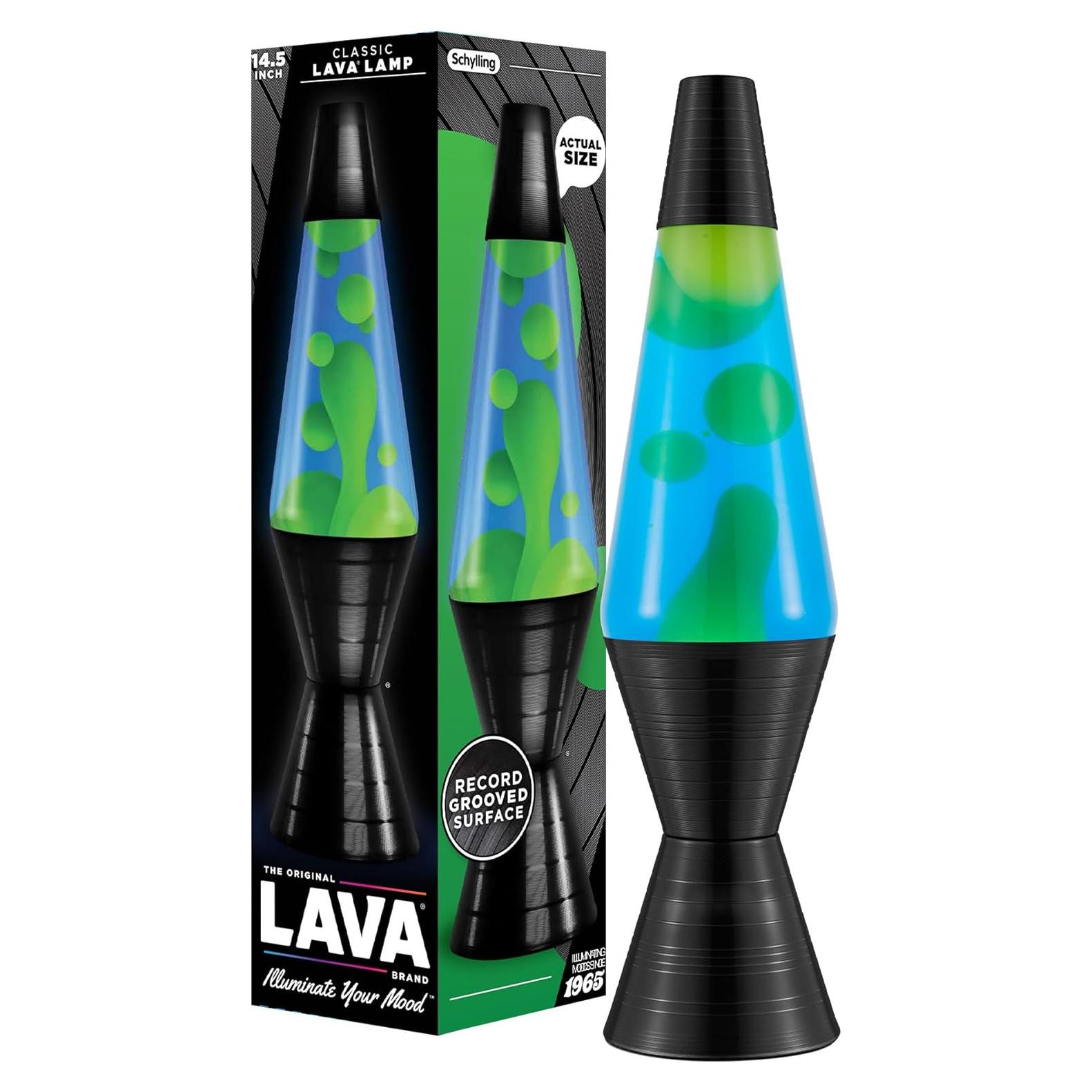 Lámpara LAVA Original 14.5" Azul con Base de Vinilo - Clásica