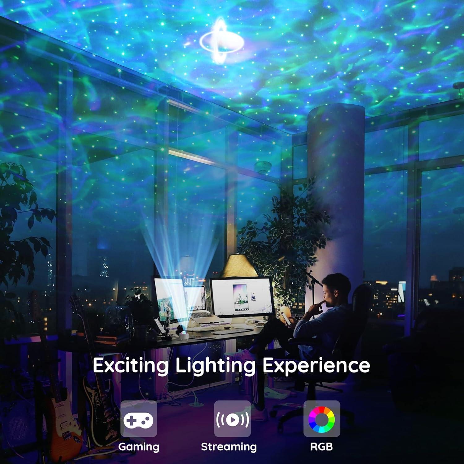 Proyector de Olas Lumoonosity - Luz Nocturna Estrellada 13cm