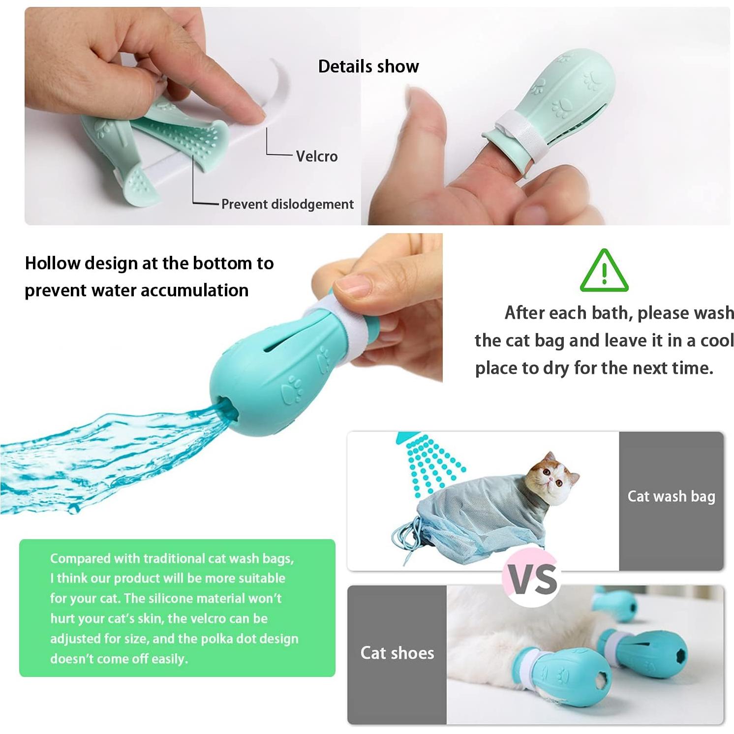 Botas de Silicona Ajustables para Gatos MSMUOEZ G400 Verde