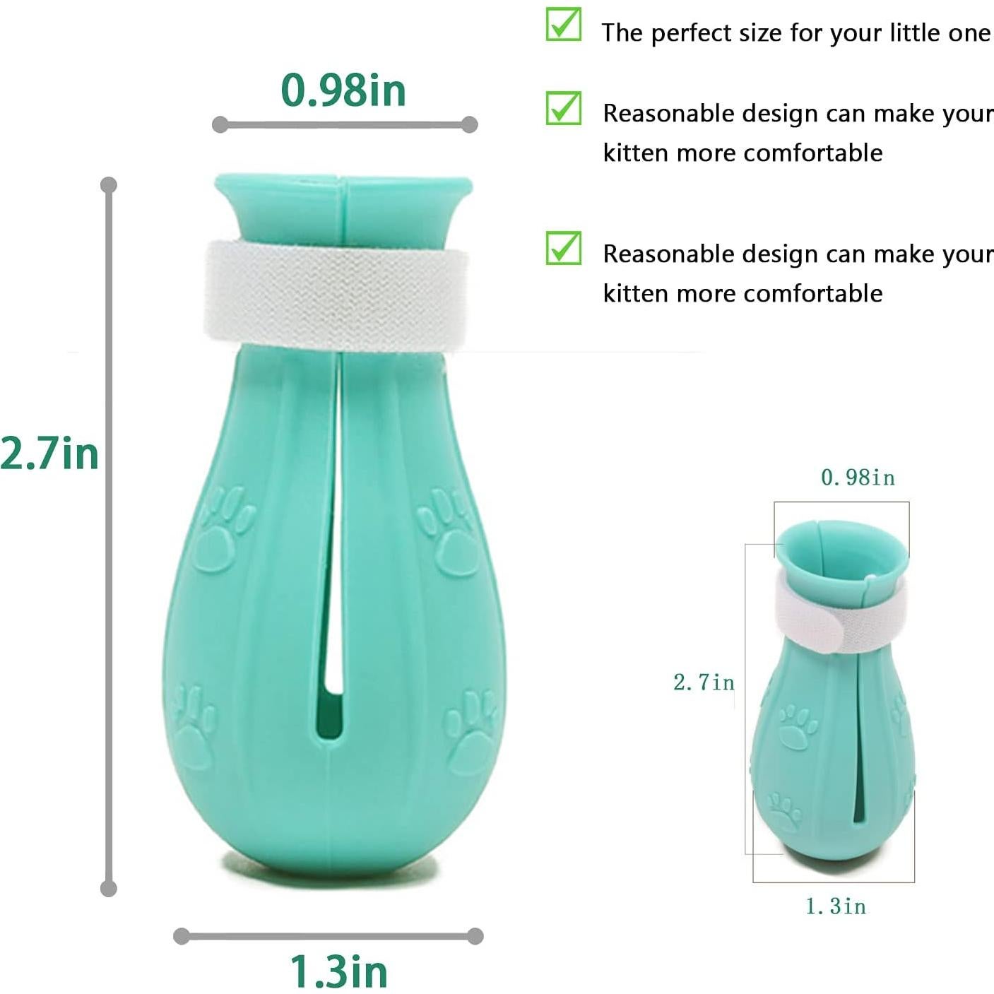 Botas de Silicona Ajustables para Gatos MSMUOEZ G400 Verde