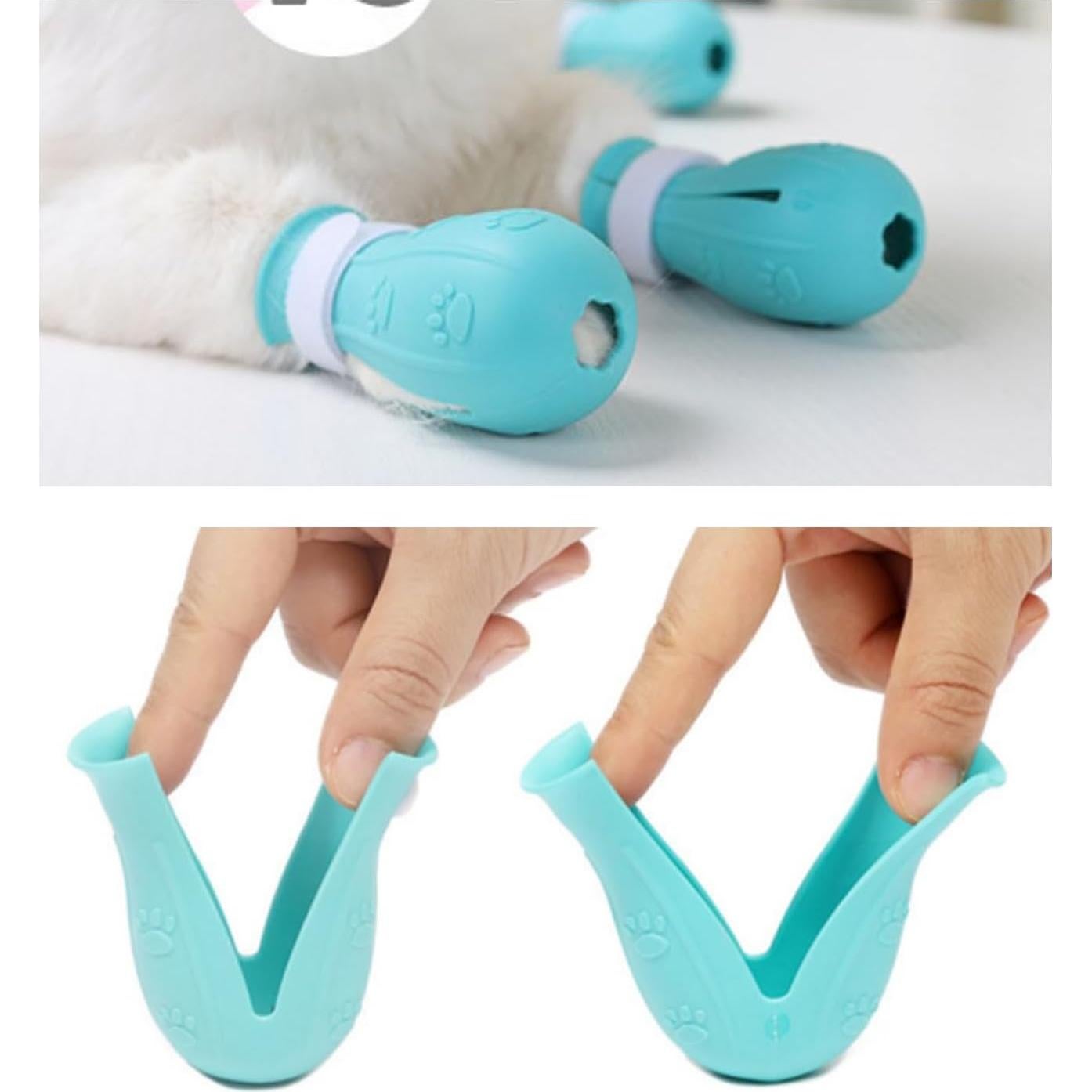 Botas de Silicona Ajustables para Gatos MSMUOEZ G400 Verde