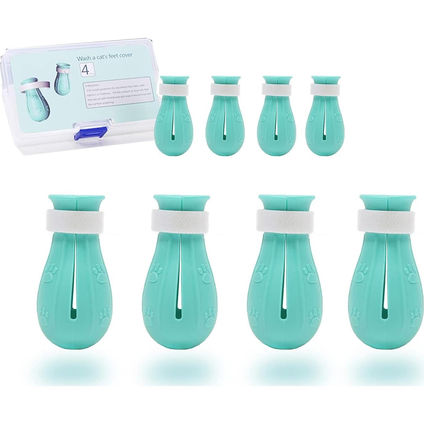 Botas de Silicona Ajustables para Gatos MSMUOEZ G400 Verde