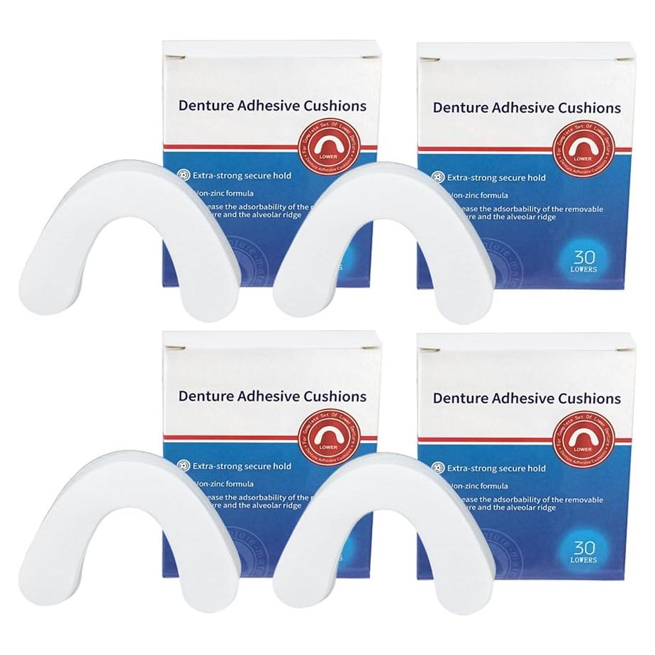 120 Almohadillas Adhesivas para Dentaduras Inferiores Ovovo