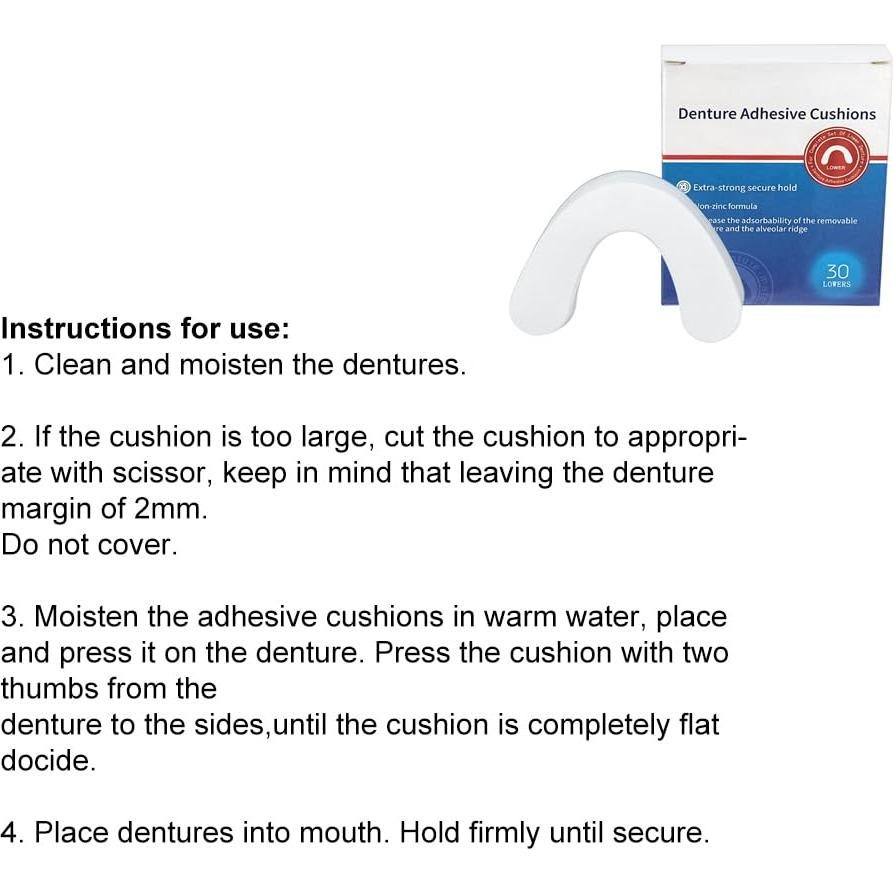 120 Almohadillas Adhesivas para Dentaduras Inferiores Ovovo