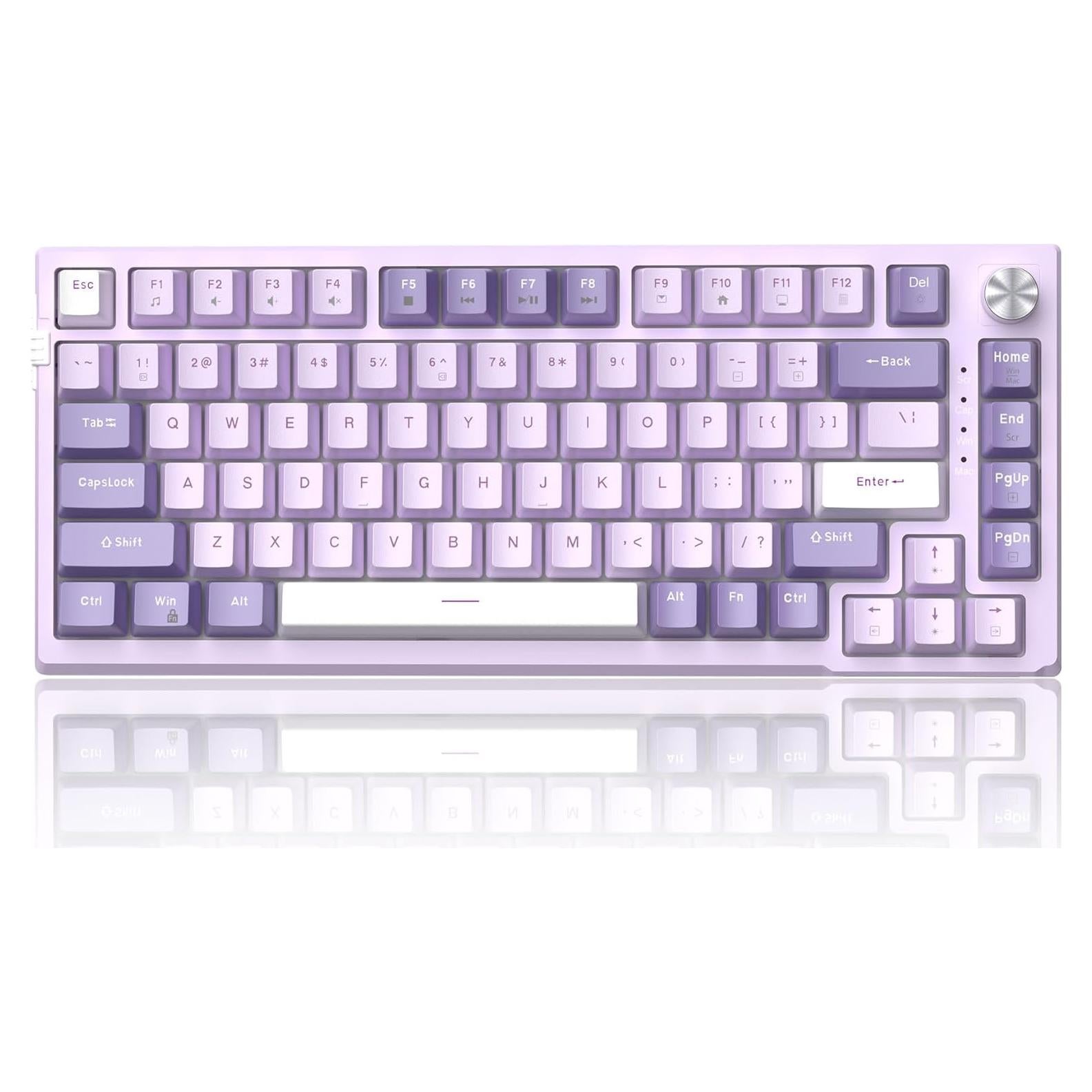Teclado Mecánico MageGee SKY81 75% RGB Violeta Personalizado