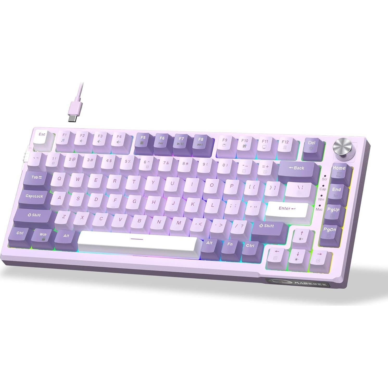 Teclado Mecánico MageGee SKY81 75% RGB Violeta Personalizado