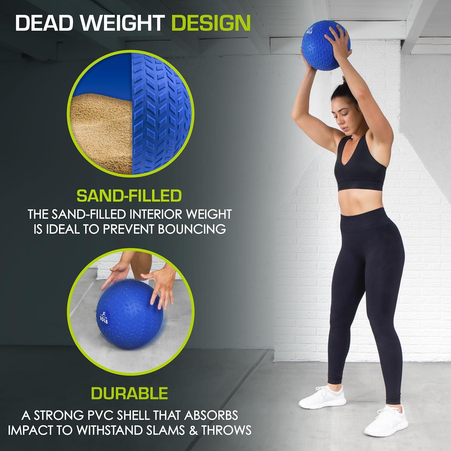 Bola Slam ProsourceFit 10 LB (4.54 kg) Azul para Ejercicio