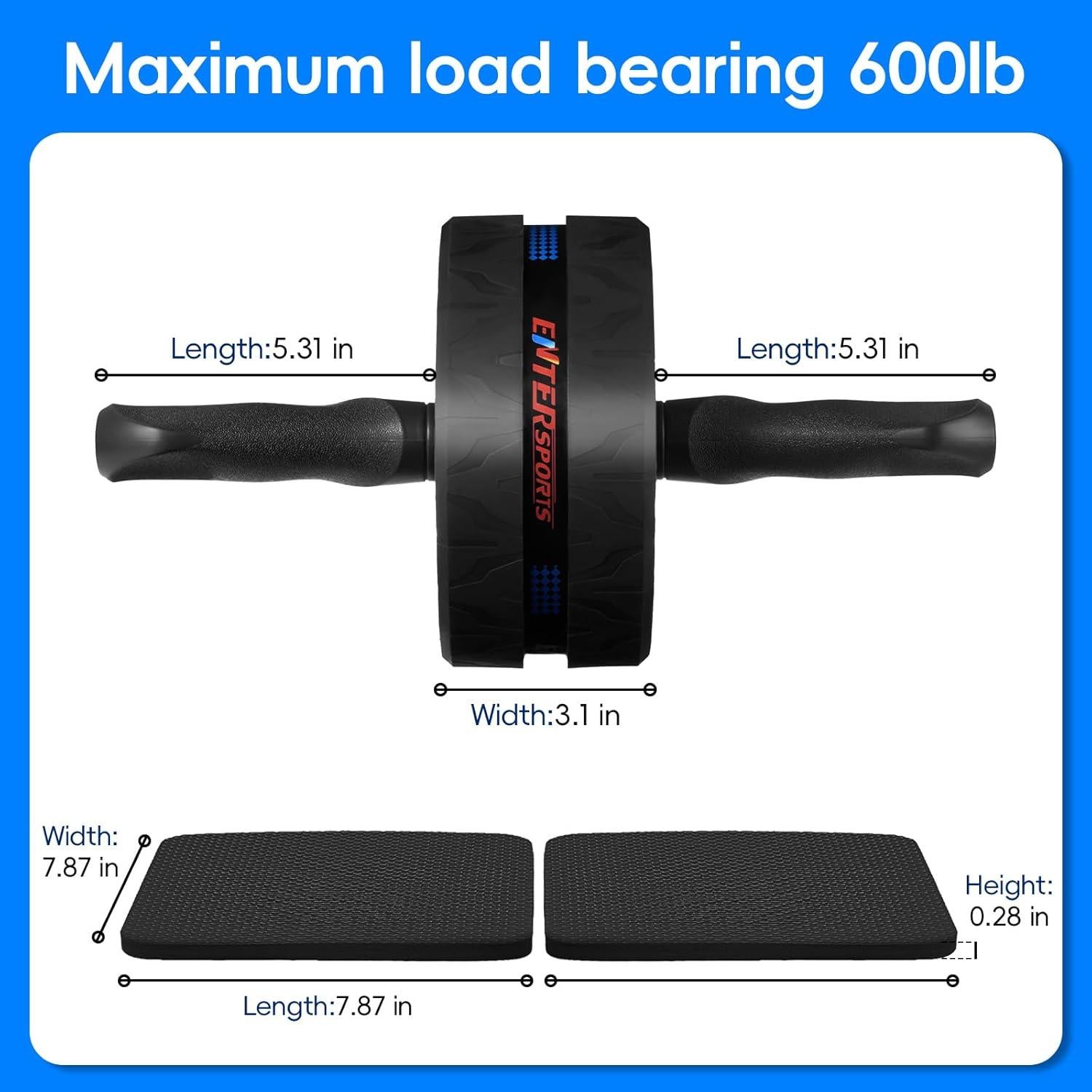 Rueda de Abdominales EnterSports con Almohadillas - Fitness