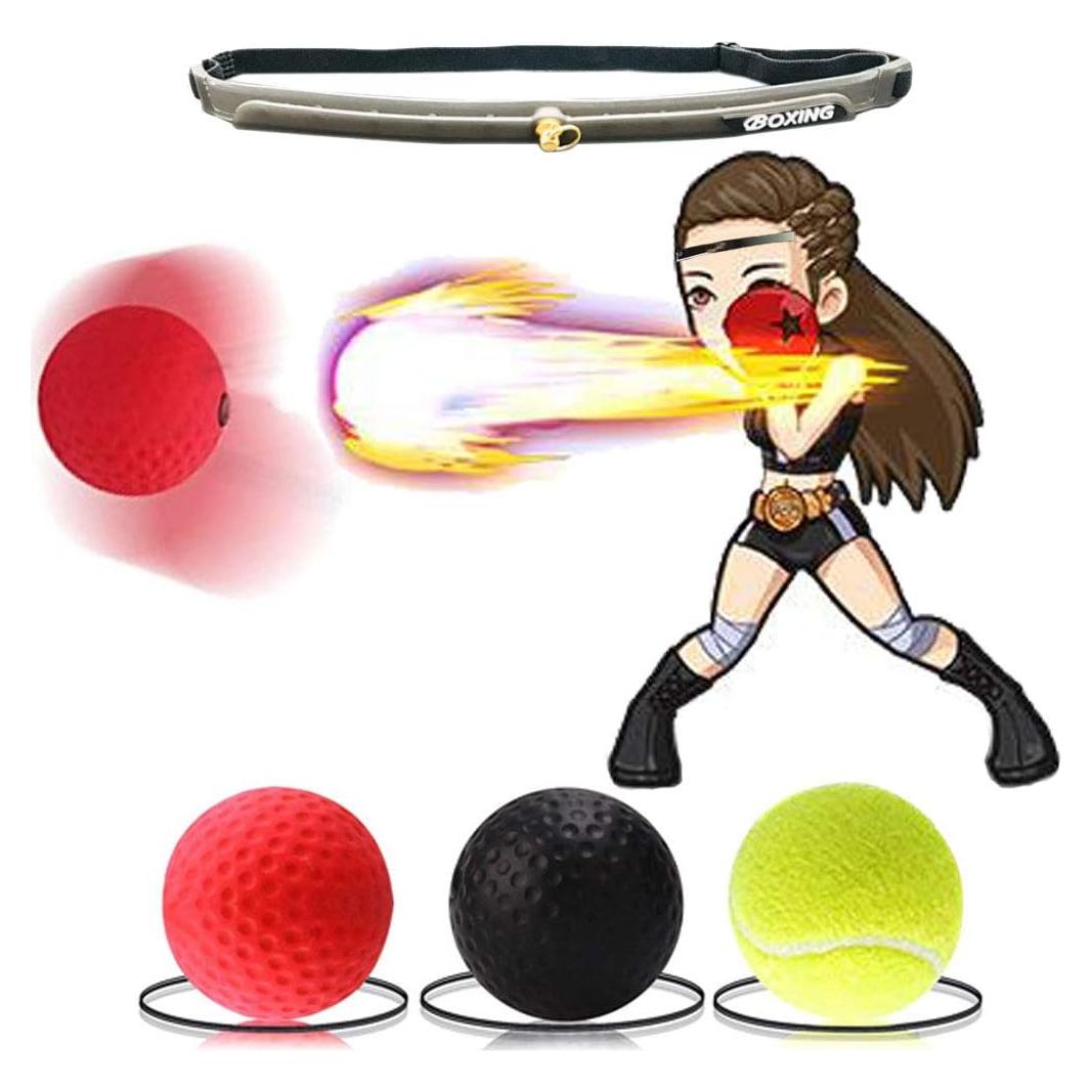 Bola de Reflexión de Boxeo HANQ con Banda Ajustable 3 Niveles