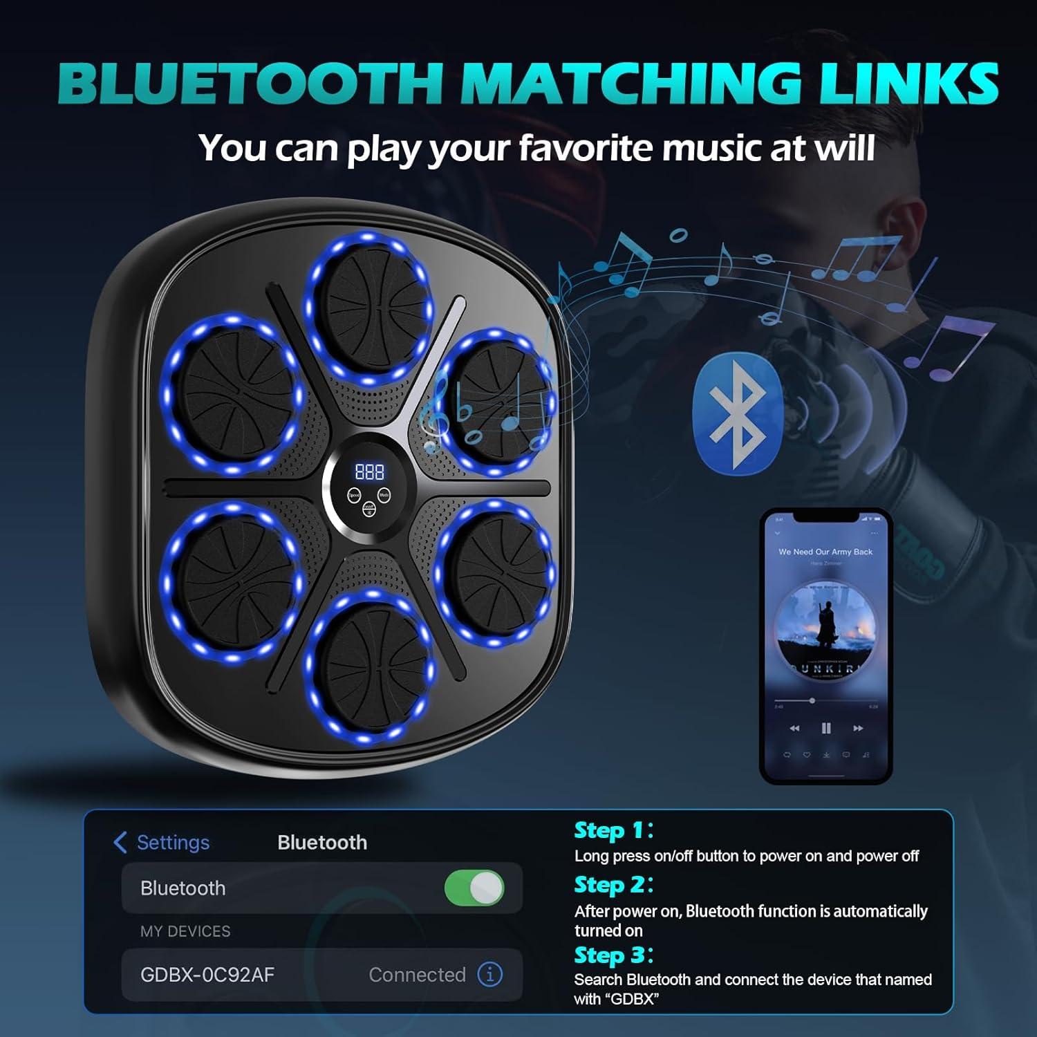 Máquina de Boxeo Musical BOLUPO 9 Modos y Pantalla LED