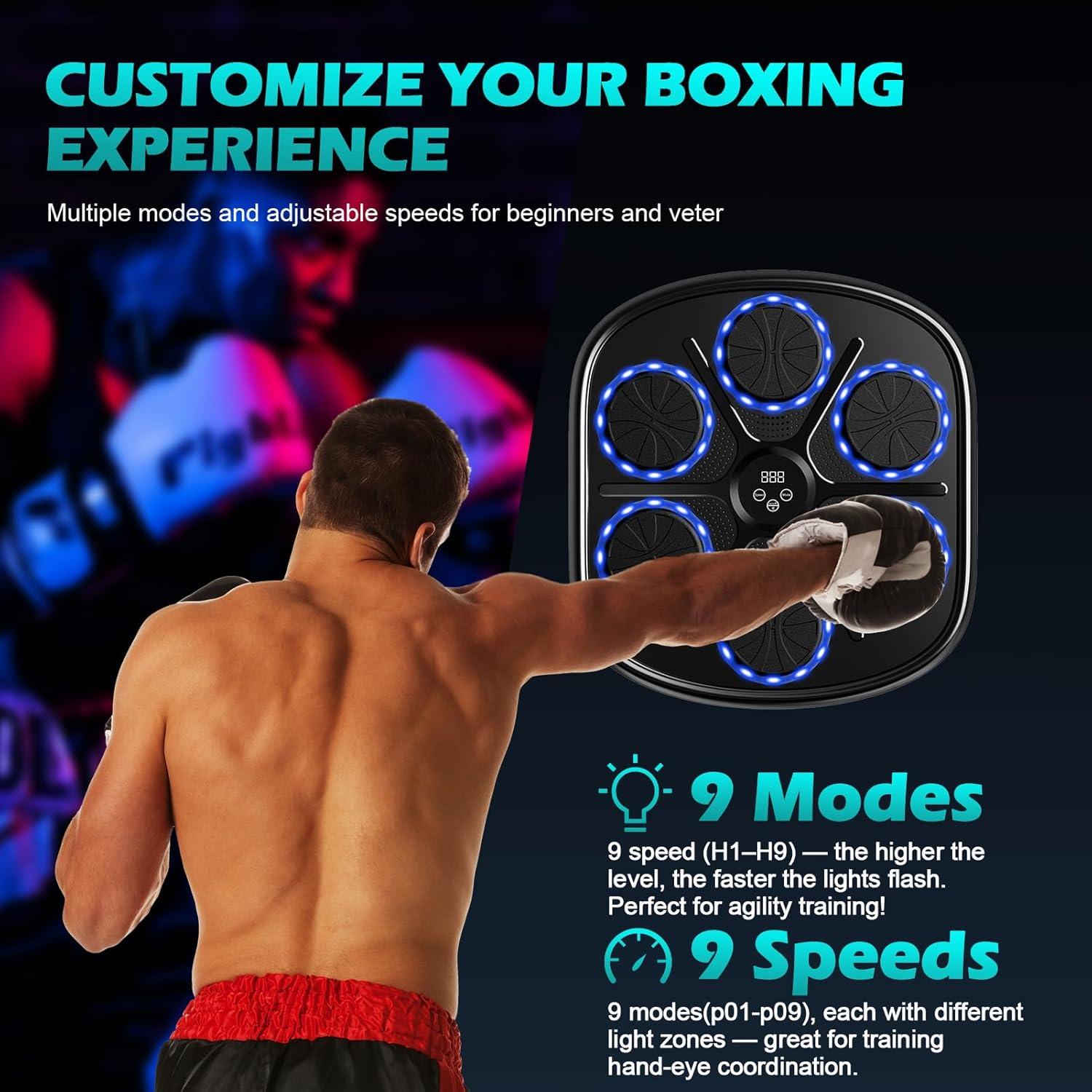 Máquina de Boxeo Musical BOLUPO 9 Modos y Pantalla LED