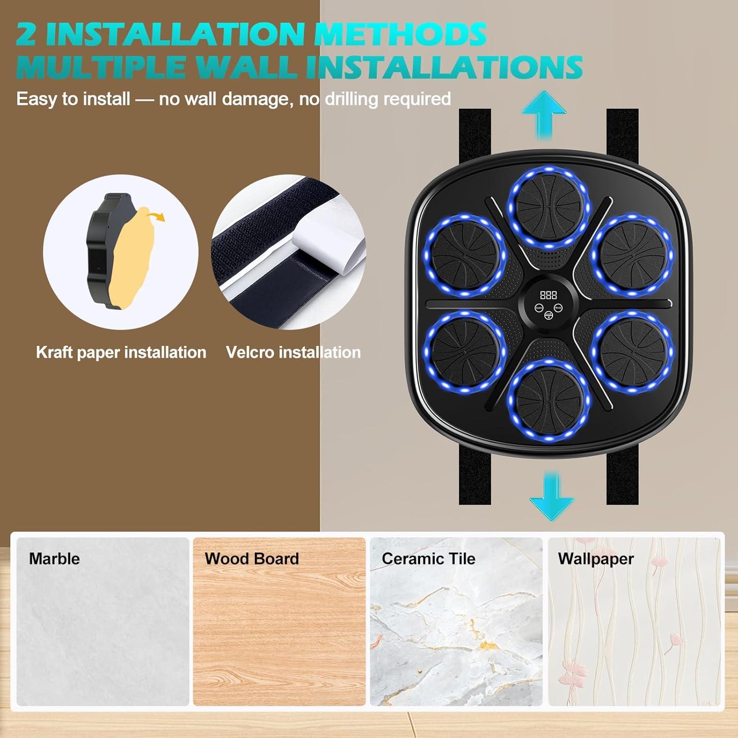 Máquina de Boxeo Musical BOLUPO 9 Modos y Pantalla LED