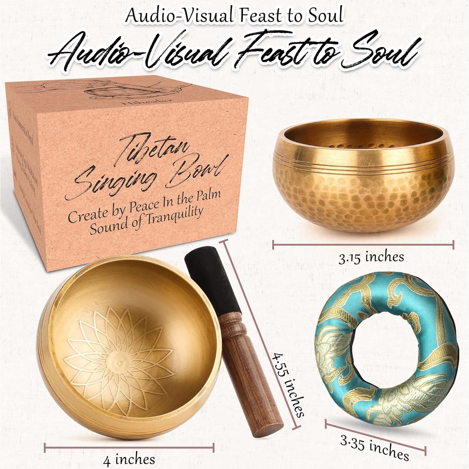 Juego de Cuencos Tibetanos 2 Piezas Relaehih - 8 y 10 cm