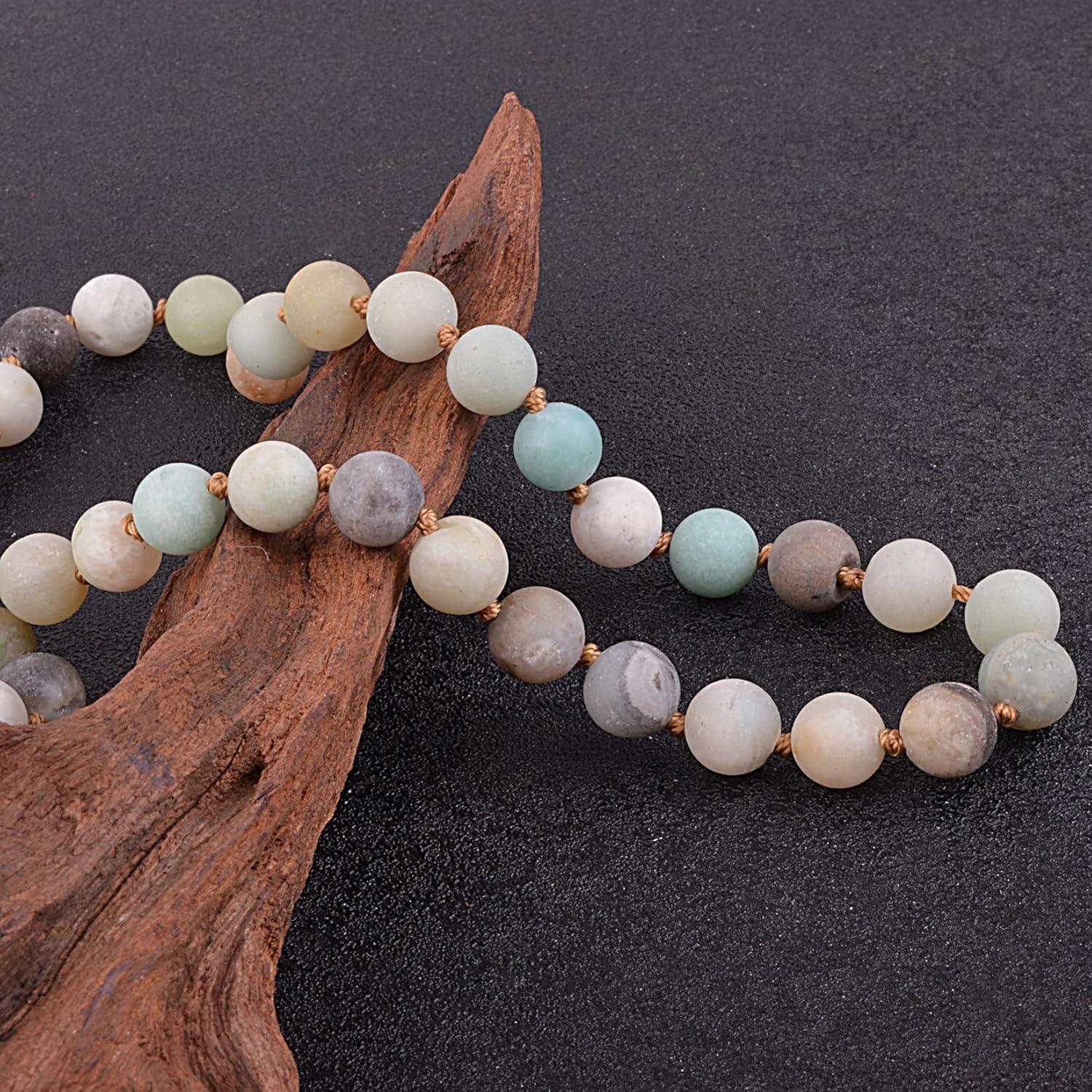 Collar Japamala 108 Cuentas Naturales KIKILA Amazonita 8mm