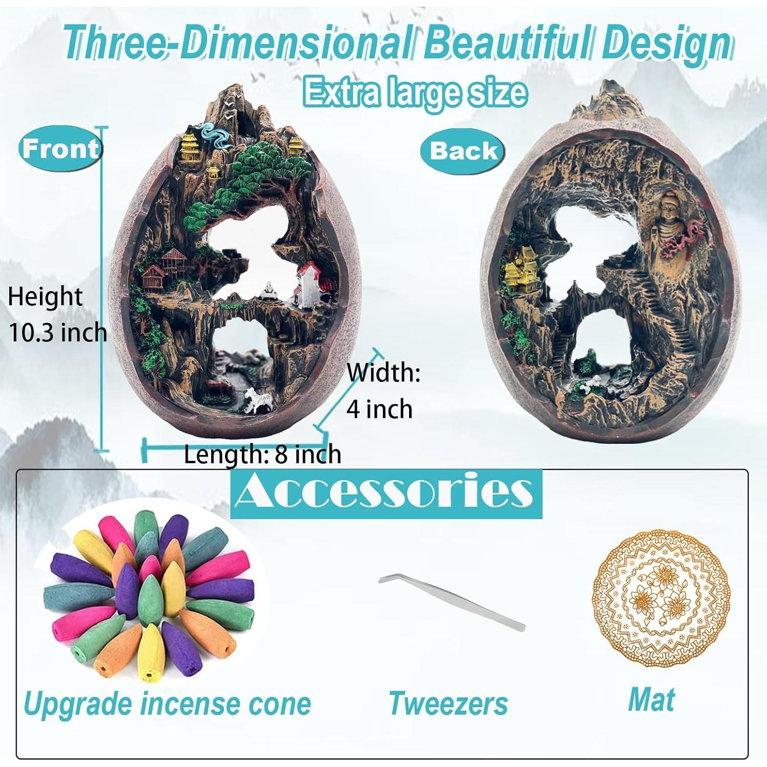 Quemador de Incienso Cascada Zvaiuk 28x13x33cm Resina