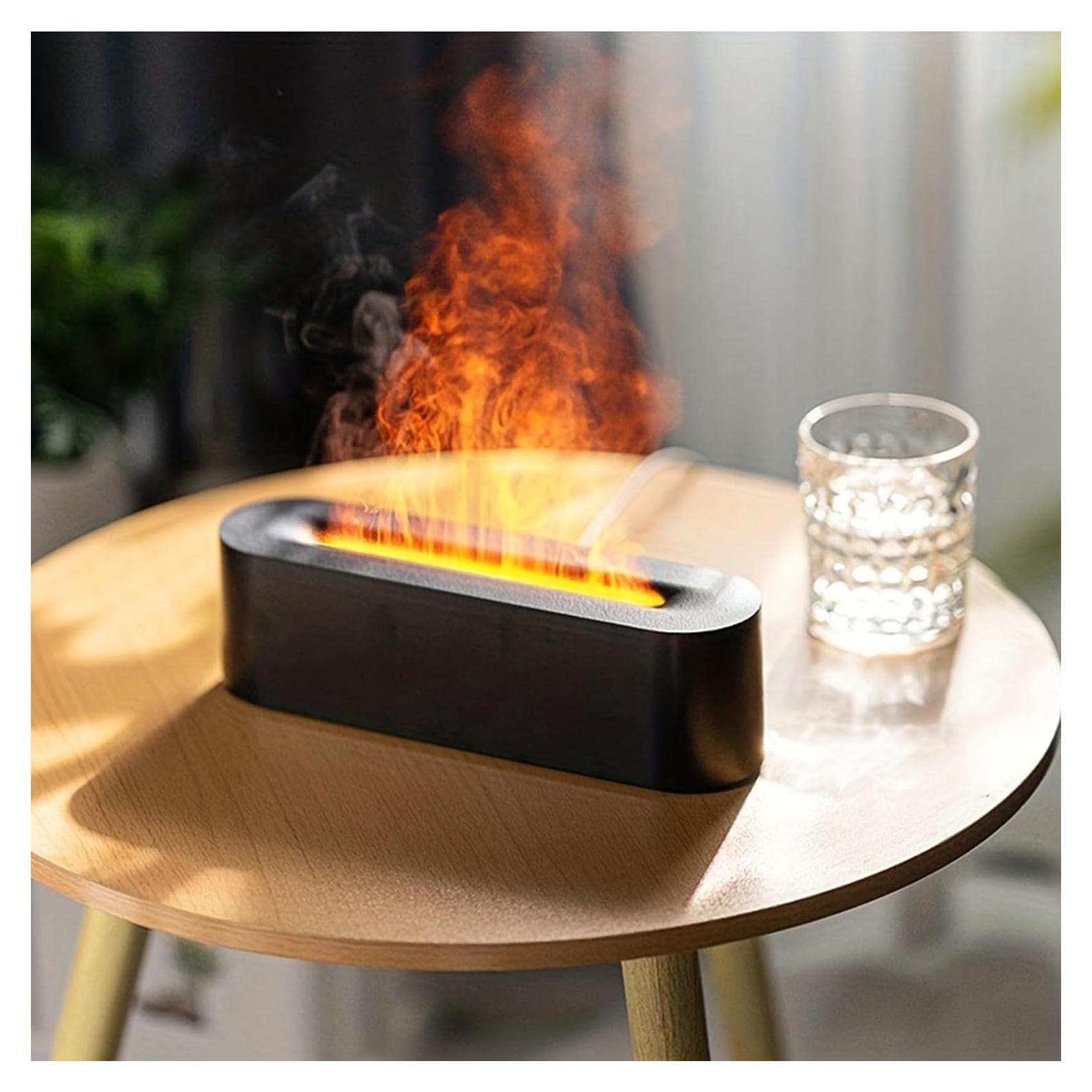 Difusor de Aceite Esencial Hougnioe 150ml Negro con Luz