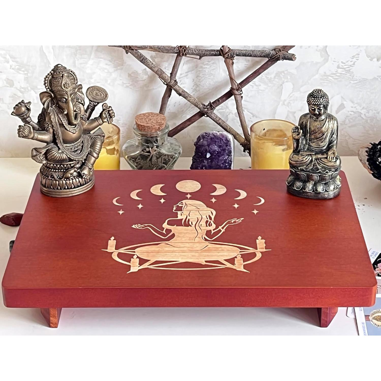 Mesa de Altar Wicca House - Pentáculo Bruja 30.48x20.32 cm