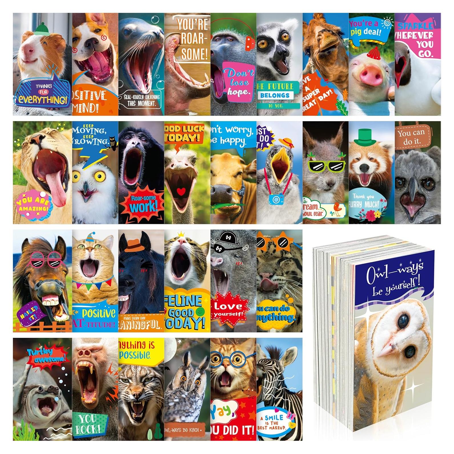 Gethelud 200 Tarjetas Motivacionales de Animales 5x8.8cm