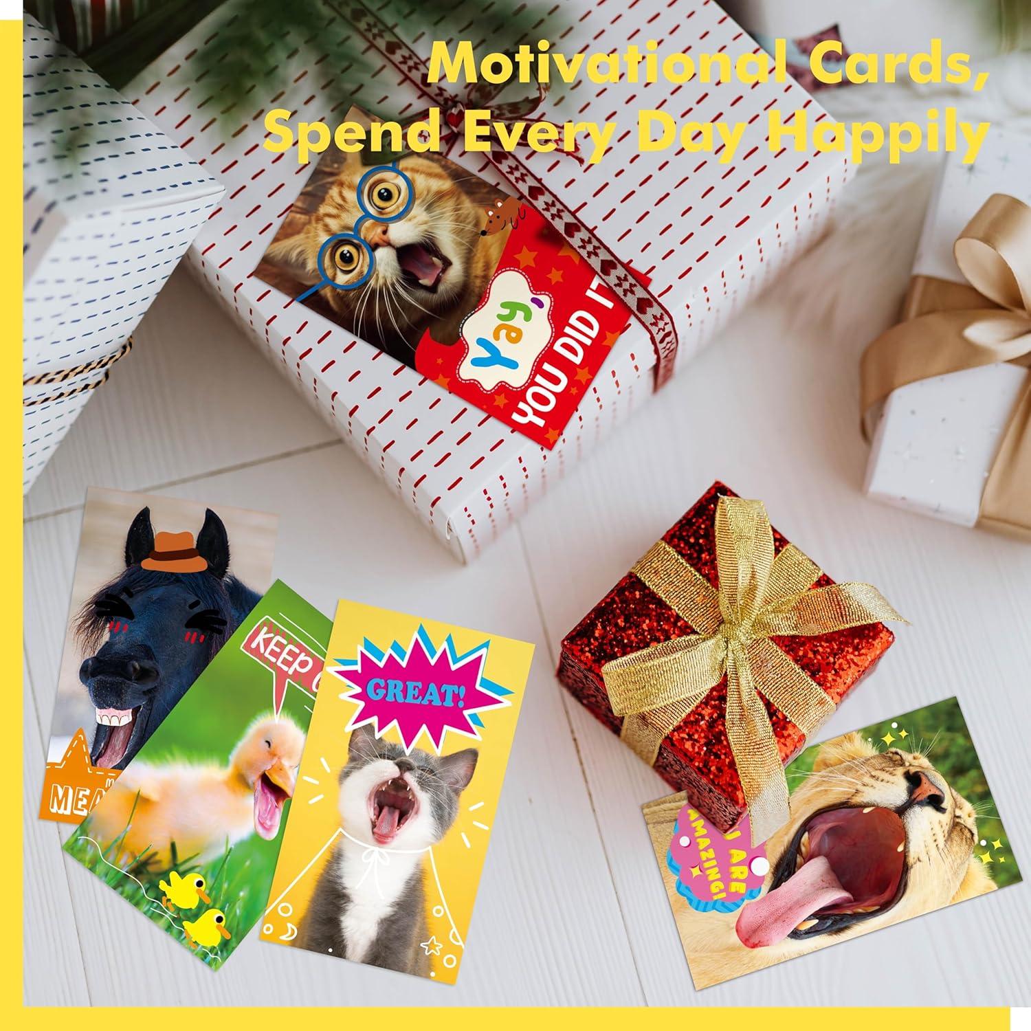 Gethelud 200 Tarjetas Motivacionales de Animales 5x8.8cm