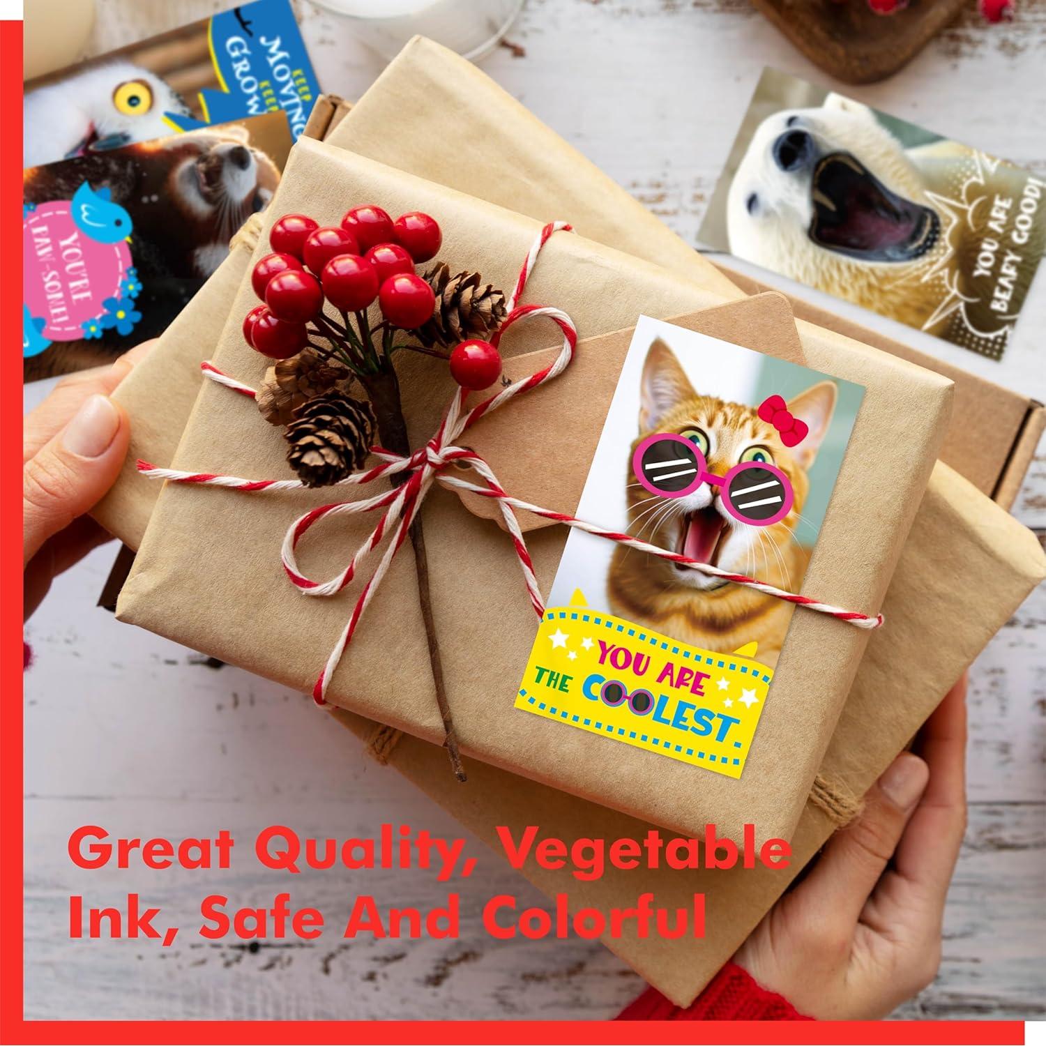 Gethelud 200 Tarjetas Motivacionales de Animales 5x8.8cm