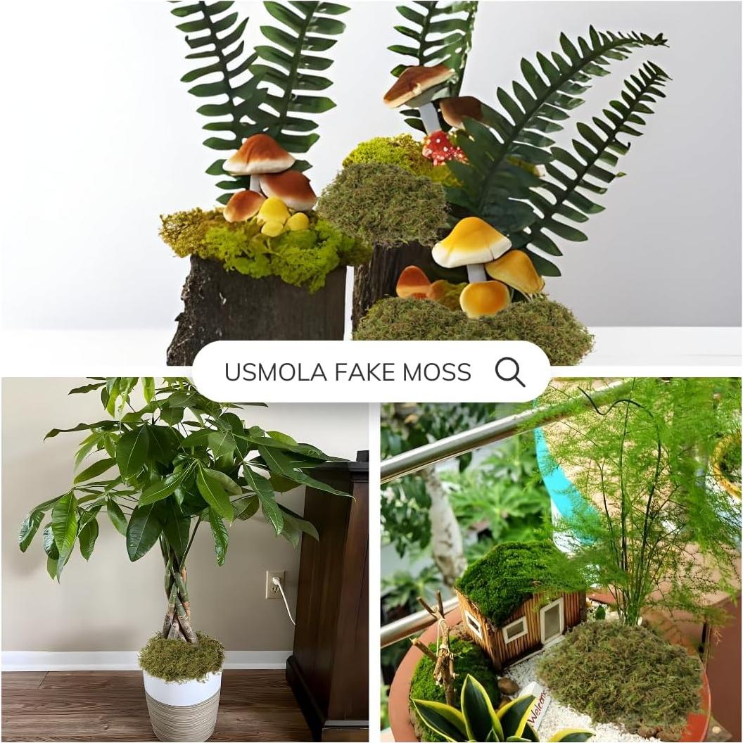 Musgo Falso USMOLA 140g para Decoración de Plantas y Manualidades