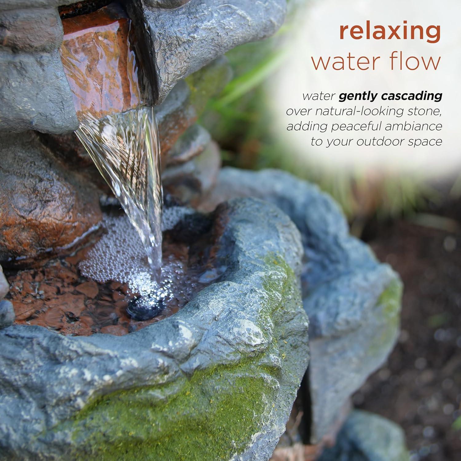 Fuente de Agua en Rocas 3 Niveles Alpine WIN582 con LED