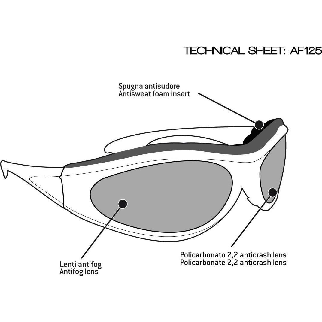 Gafas de Motocicleta Bertoni AF125 Antivaho y UV 100%