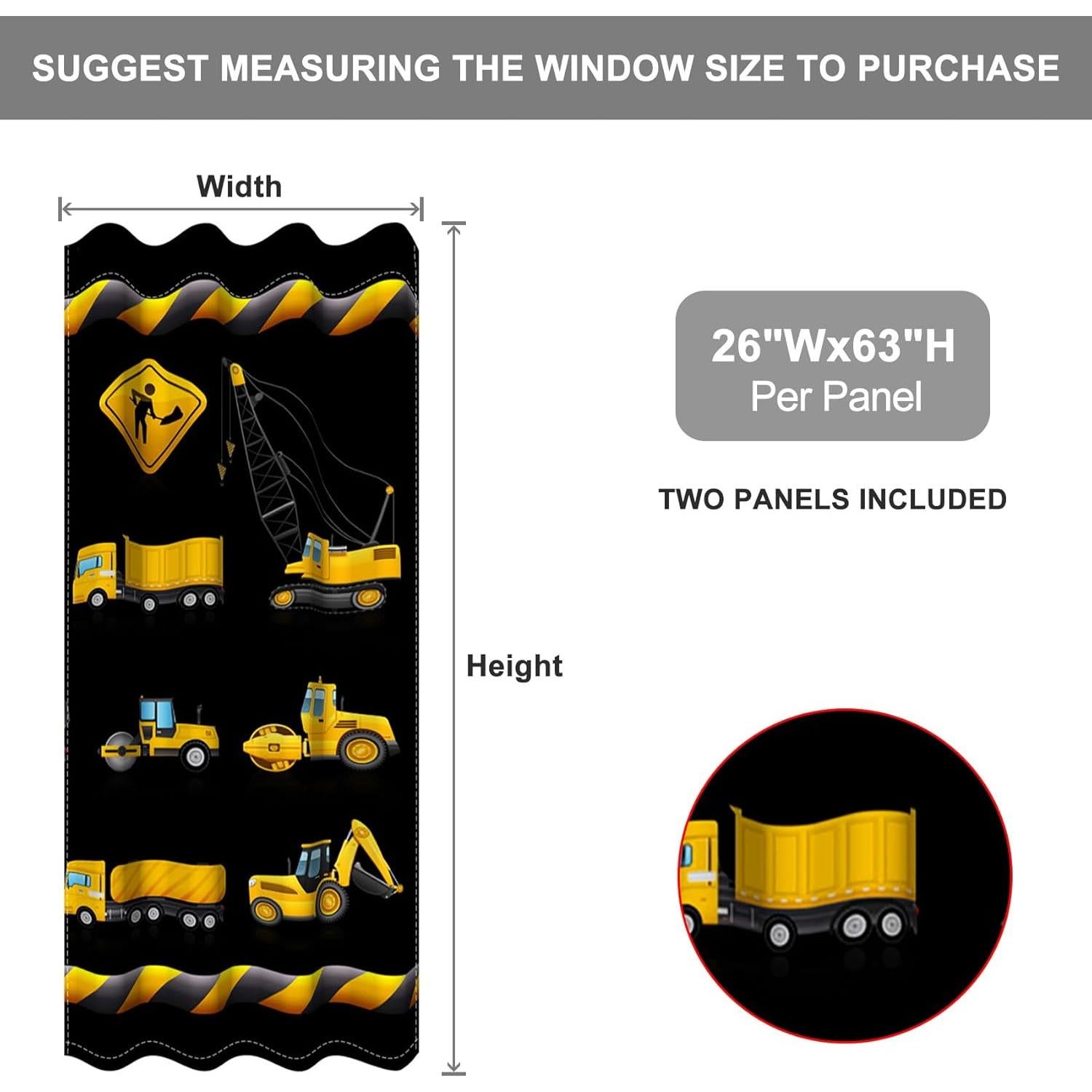 Cortinas Opacas Baocicco 2 Paneles Vehículo Construcción 66x160 cm