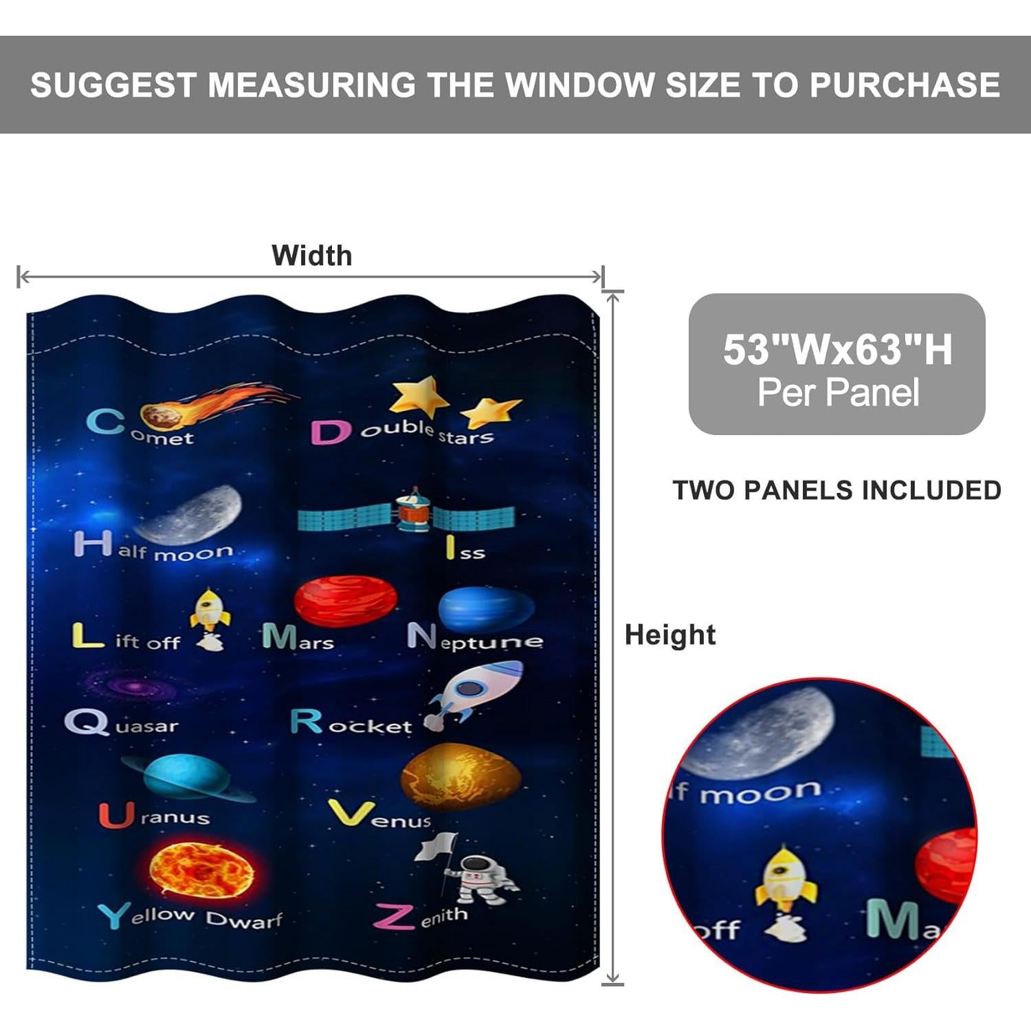 Cortinas Opacas Baocicco 2 Paneles Galaxia 135x160 cm