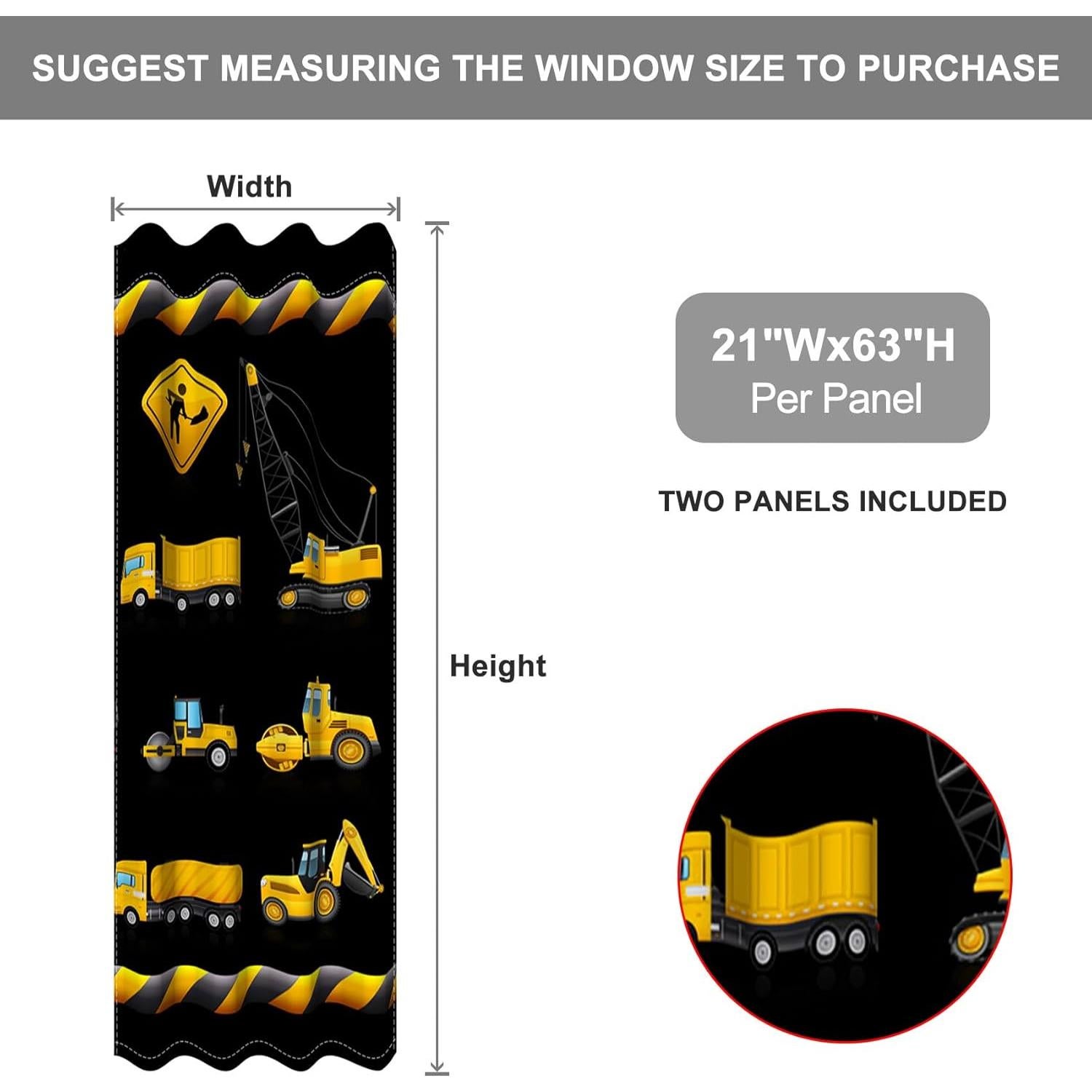 Cortinas Oscurecedoras Baocicco 2 Paneles 53x160 cm Vehículos