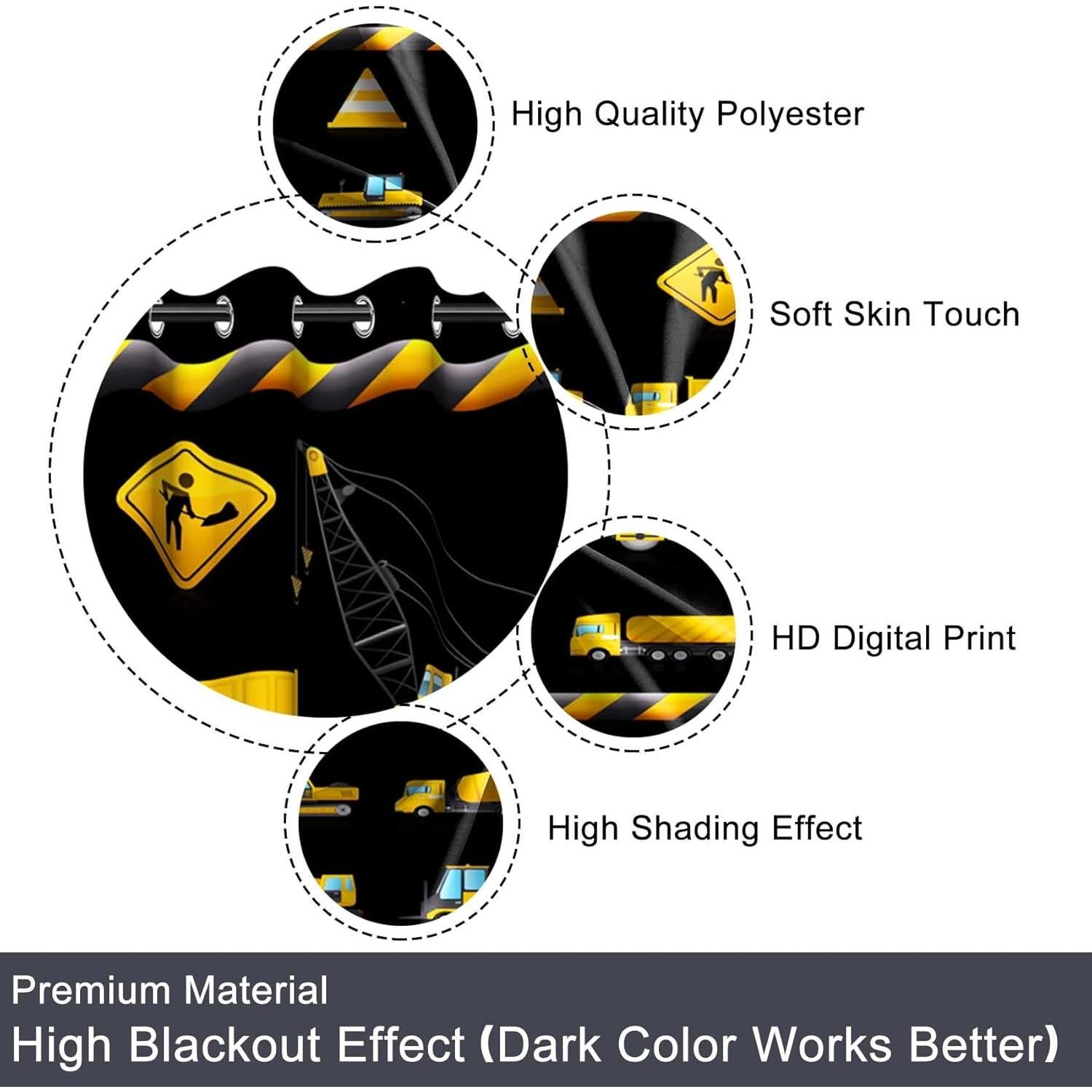 Cortinas Oscurecedoras Baocicco 2 Paneles 53x160 cm Vehículos