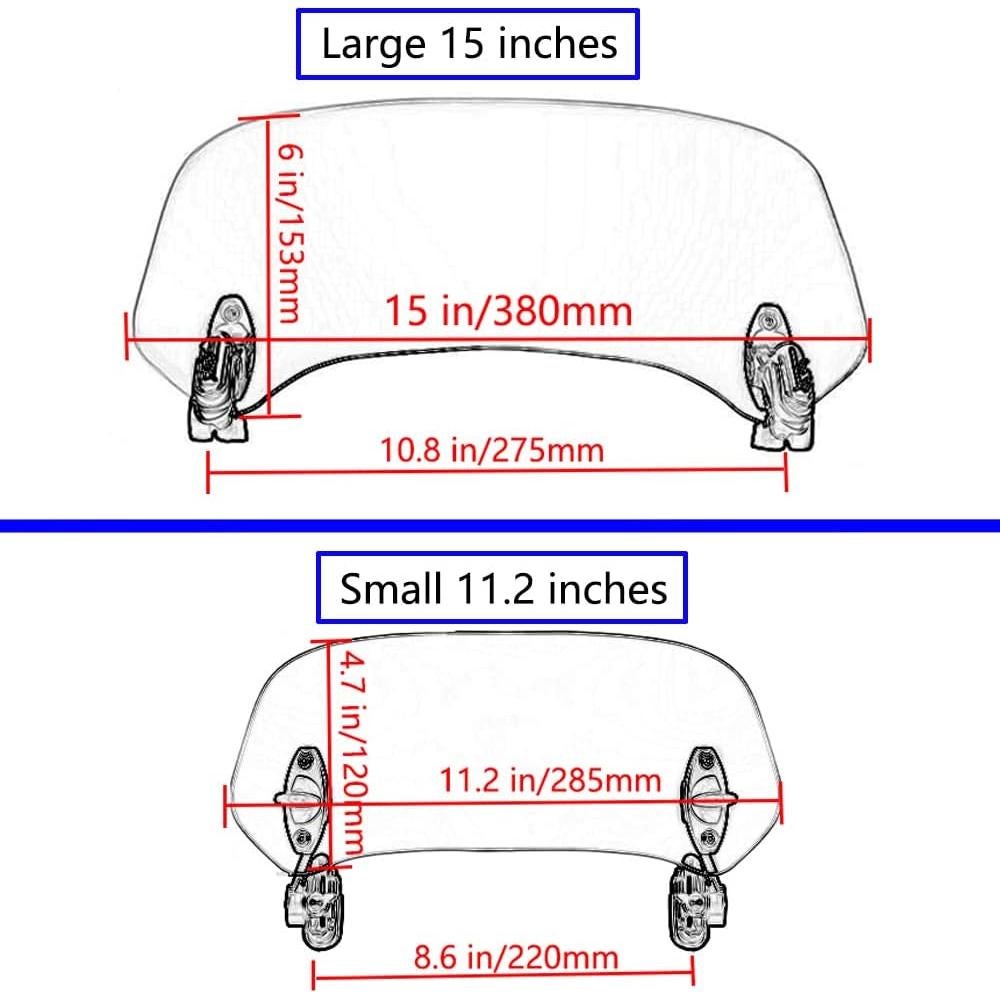 Extensión de Parabrisas Kucehiup Clip-on Ajustable 28.4 cm