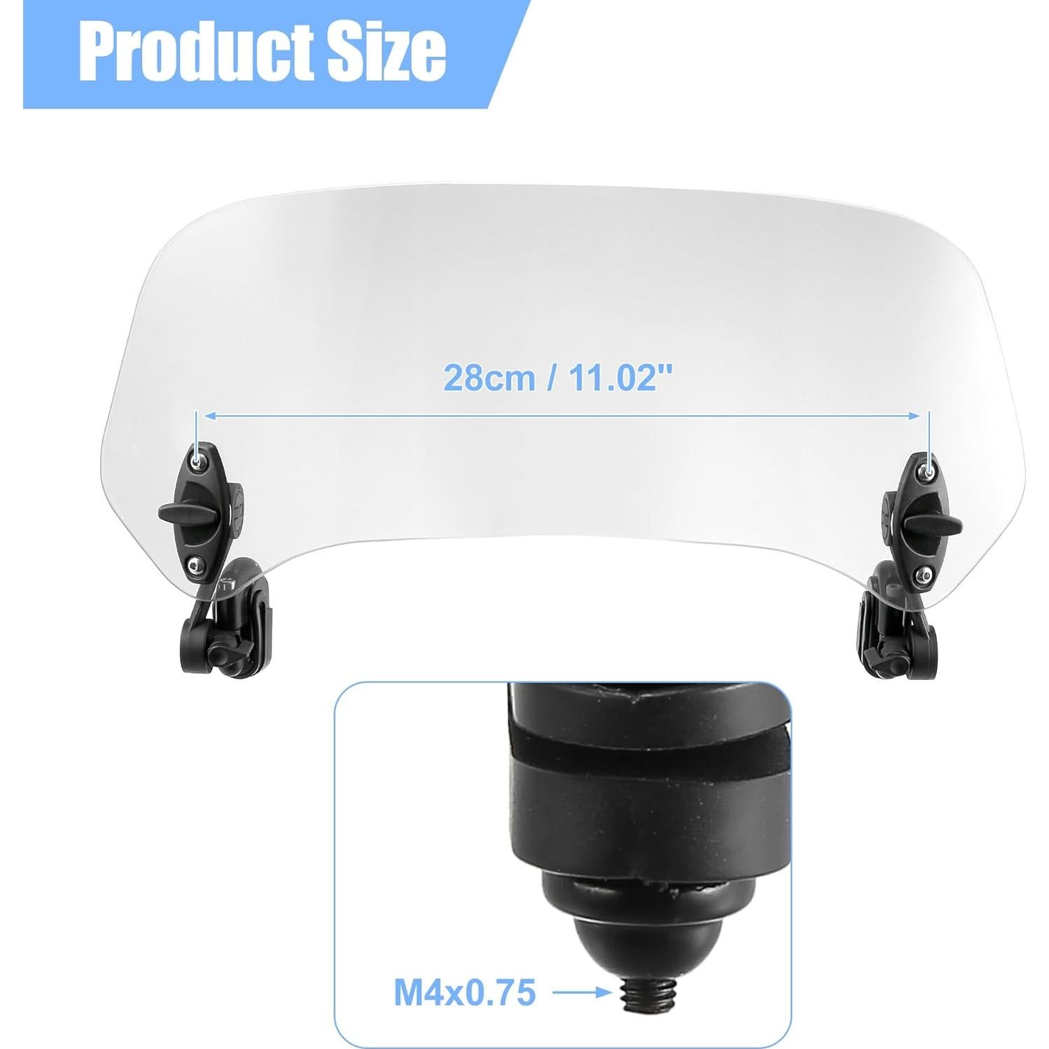 Parabrisas de Motocicleta Motoforti 37x15cm Ajustable Claro