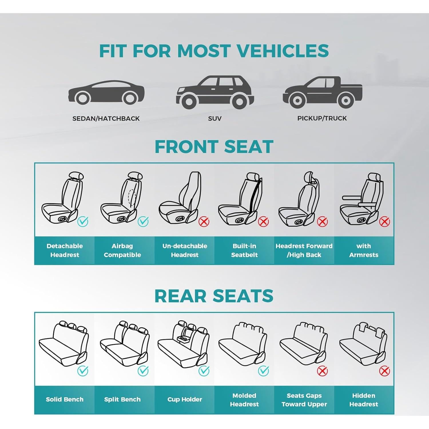 Cubiertas de Asiento Frontal Beige FEINEPRO Universales 2pc