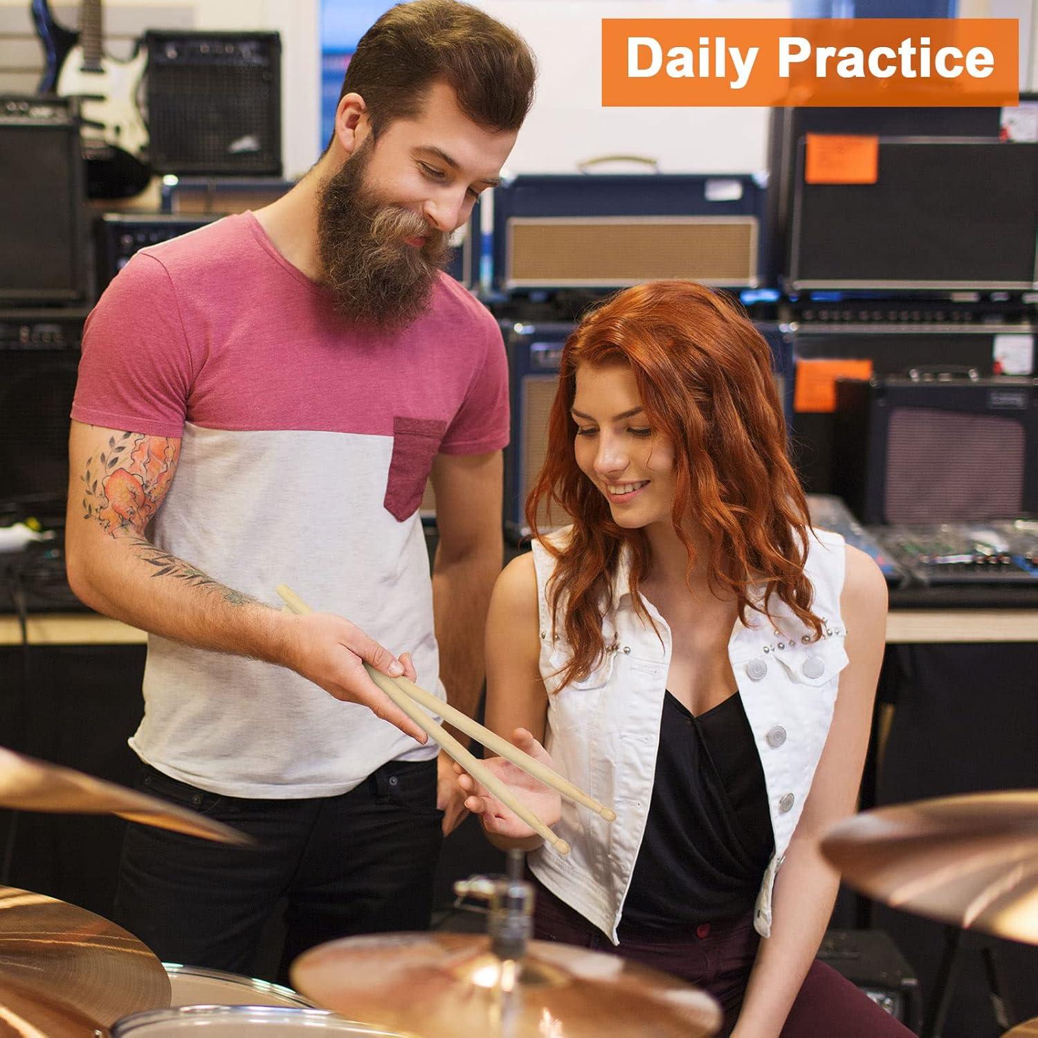 20 Pares de Palillos de Batería Arce 7A Punta Ovalada