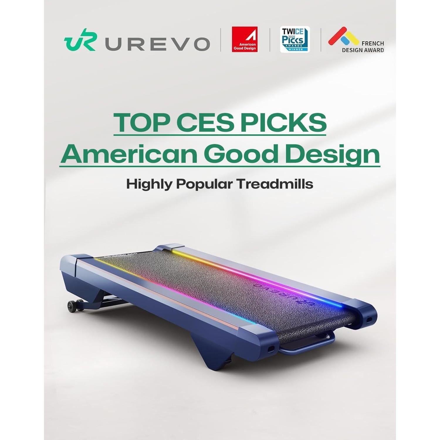 Cinta de Correr UREVO URTM038 Azul con Inclinación 14%