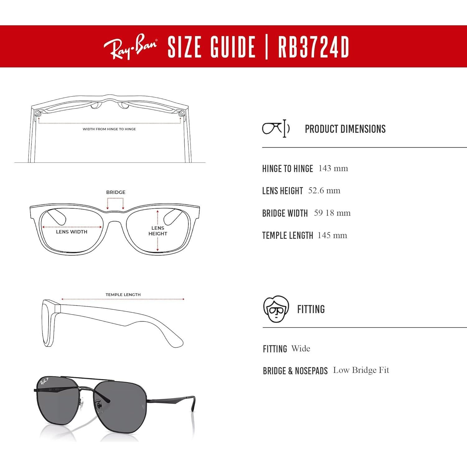 Gafas de Sol Ray-Ban RB3724D Ajuste Asiático Polarizadas