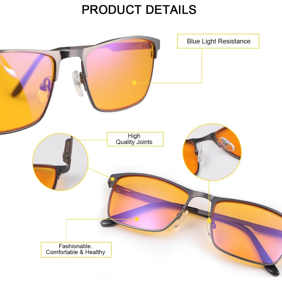 Gafas de Bloqueo de Luz Azul MIRYEA UV400 Ámbar para Juego