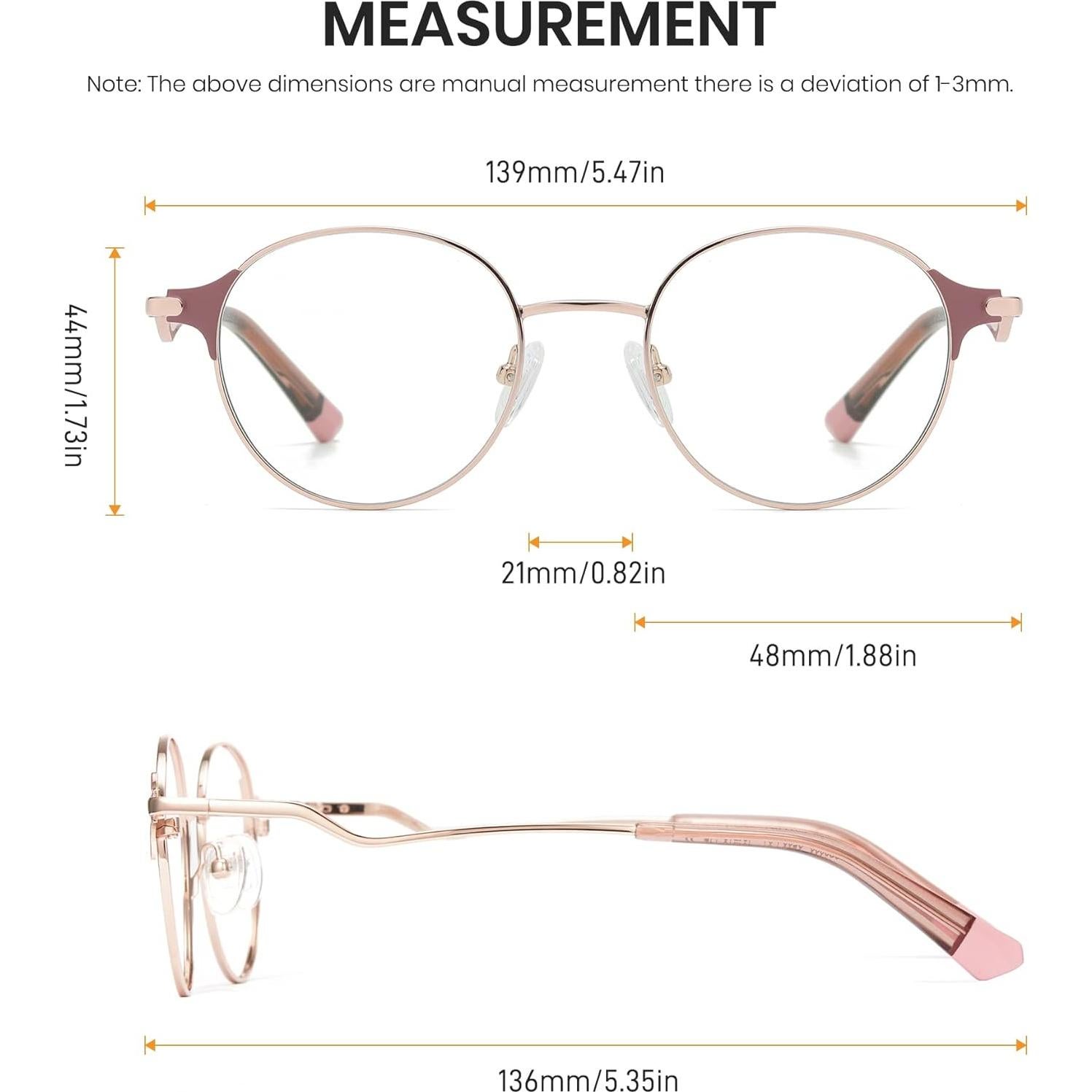 Gafas de bloqueo de luz azul Cyxus Oro Rosa 8132 Lentes Claras