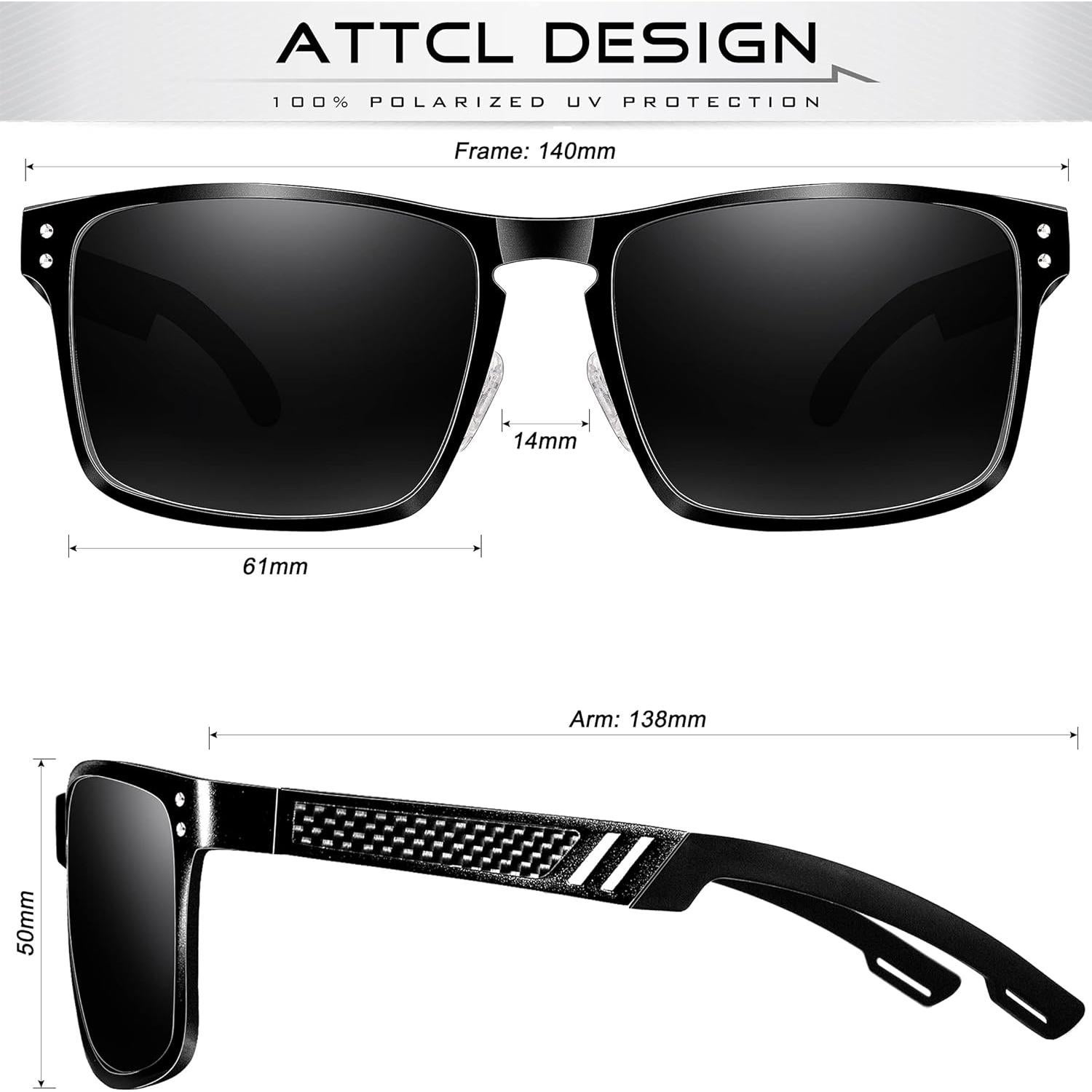 Gafas de sol polarizadas ATTCL UV400 para hombres - Marco ligero