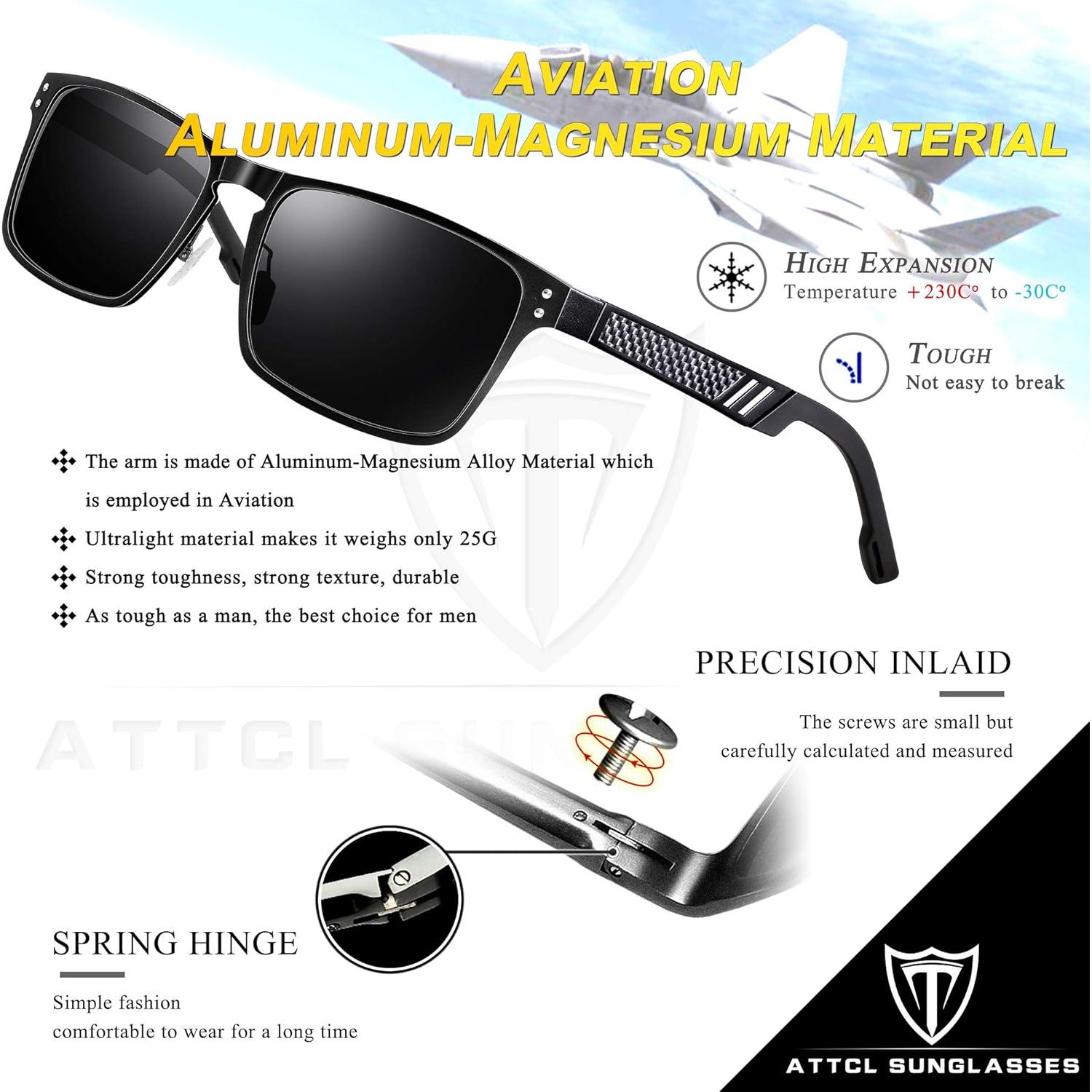 Gafas de sol polarizadas ATTCL UV400 para hombres - Marco ligero