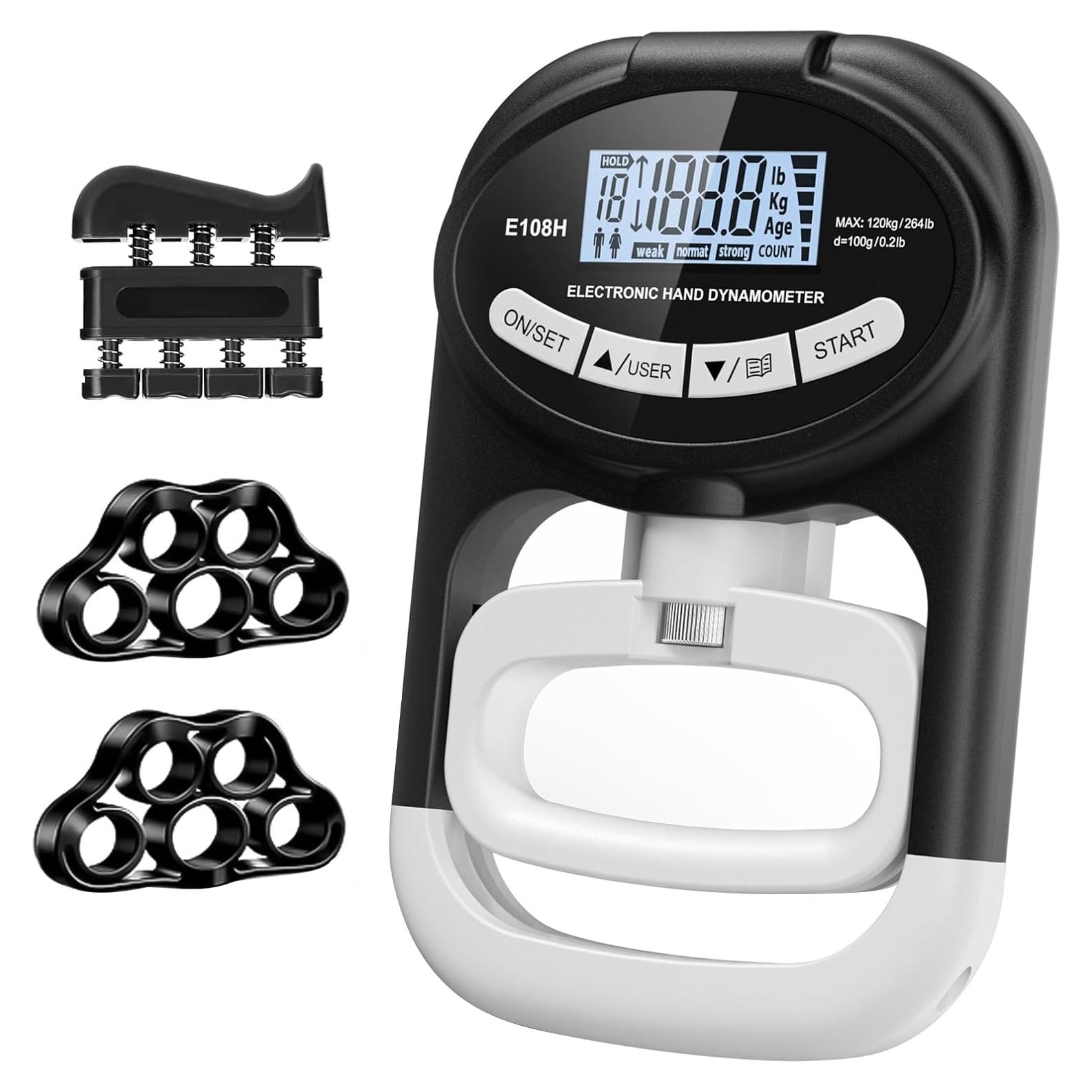 Entrenador de Fuerza de Agarre Enaud con Dinamómetro Digital 120 kg