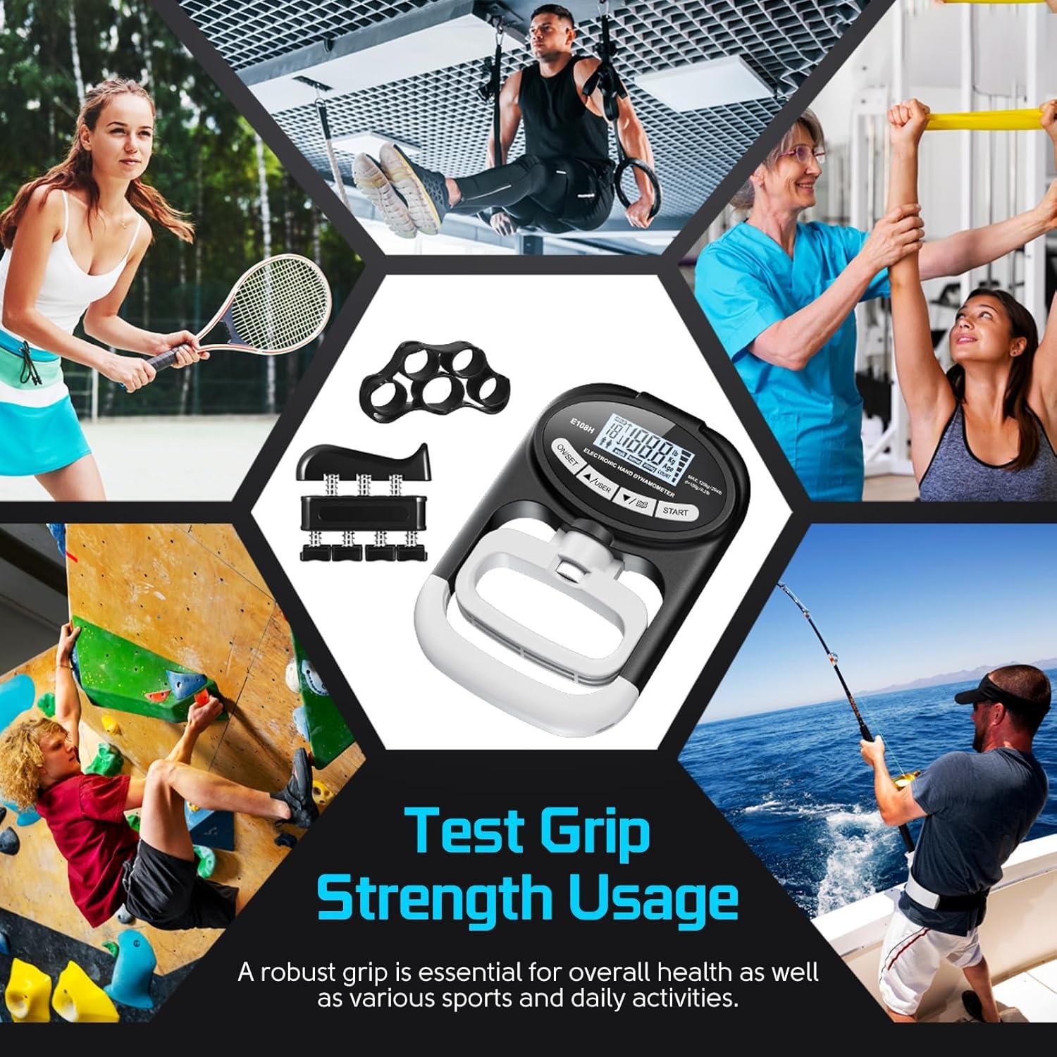 Entrenador de Fuerza de Agarre Enaud con Dinamómetro Digital 120 kg